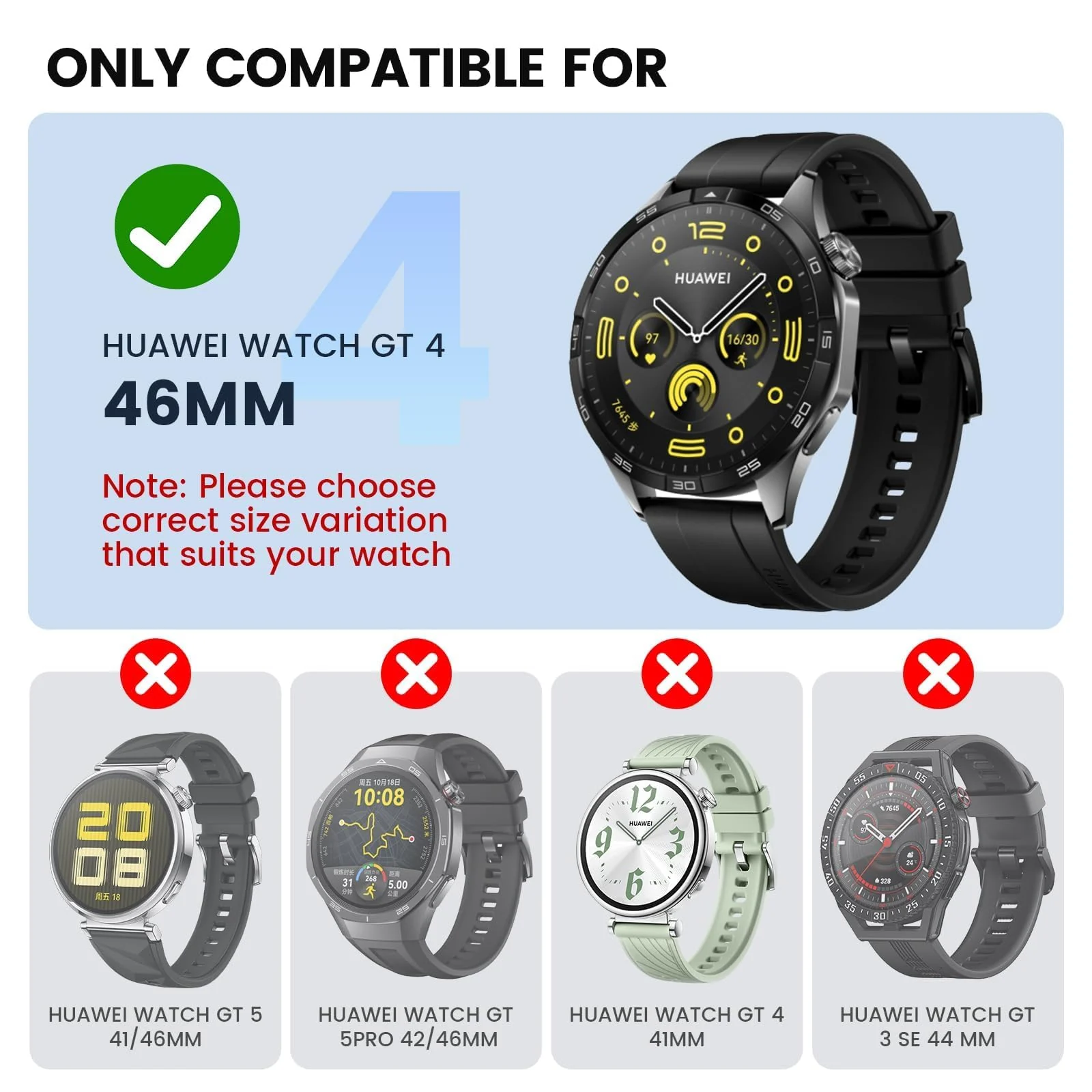DL3 Mobilak Protective Case for Huawei Watch GT 4 46mm, Hard PC Bumper Cover with Built-in Tempered Glass Screen Protector Shell Cover Full Coverage Scratchproof with Scale - Silver