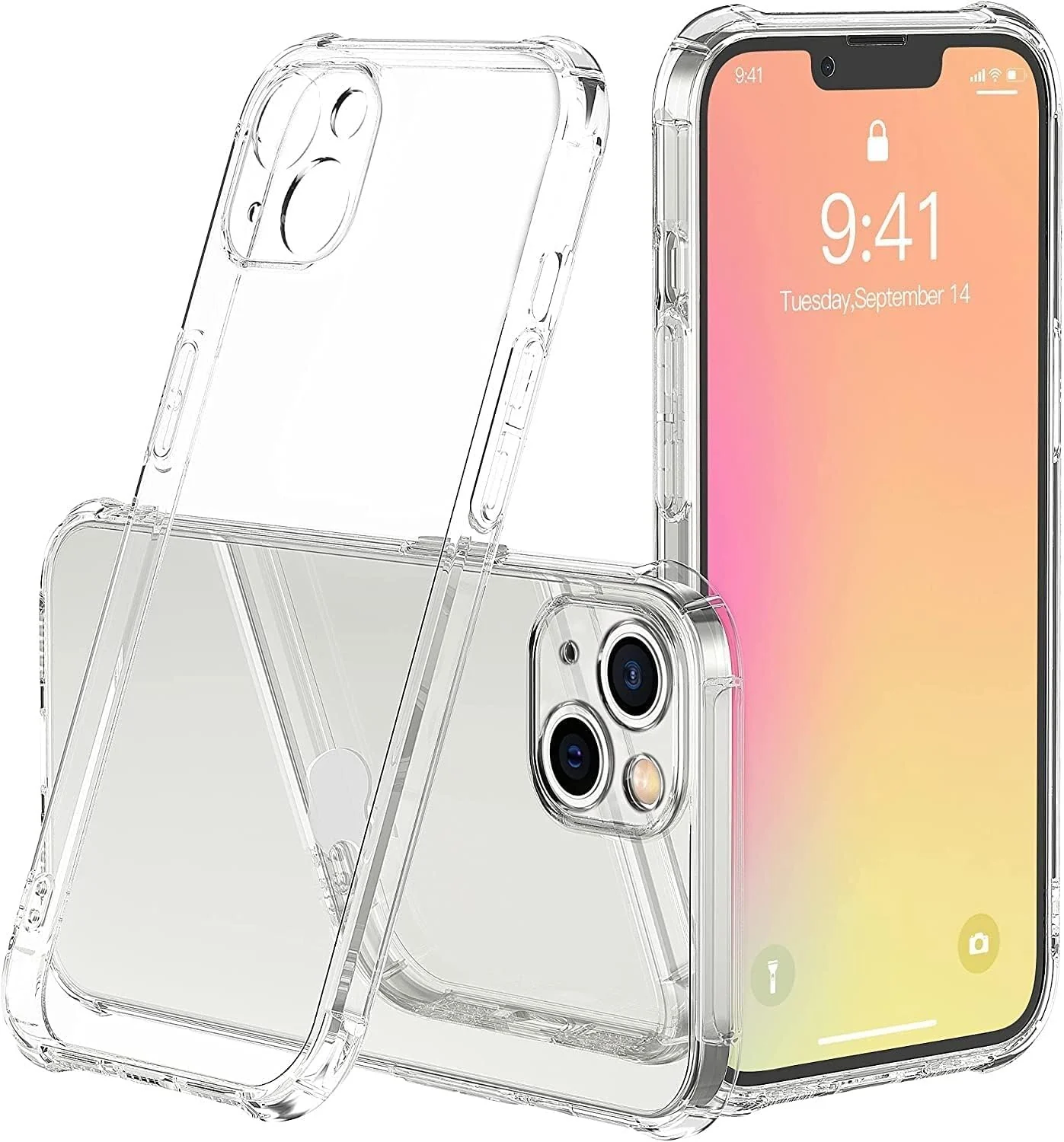 DL3 Mobilak Clear TPU Protective Case for iPhone with Camera Protection and Shockproof Design - Clear