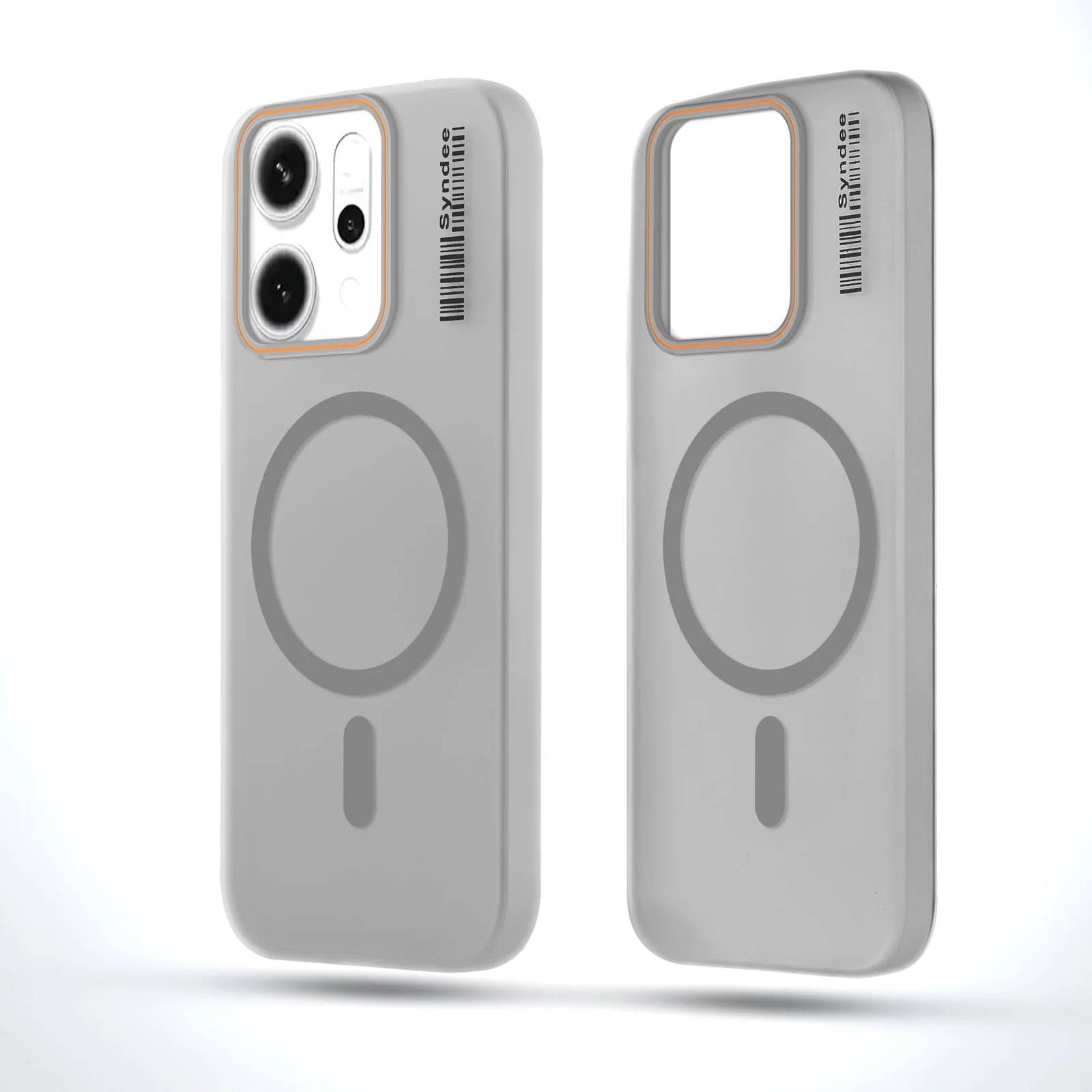 DL3 Mobilak Matte MagSafe-Compatible Magnetic Case for OPPO Reno 14 Pro 5G with Camera Protection and Ring Holder - Gray