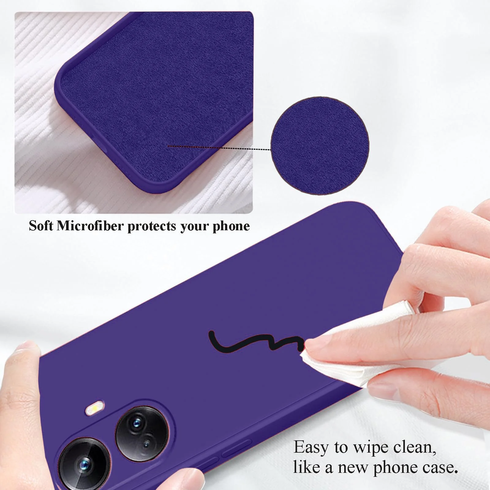 DL3 Mobilak Soft Silicone Protective Case for realme 10 pro plus with Microfiber Lining and Shockproof Design - Purple