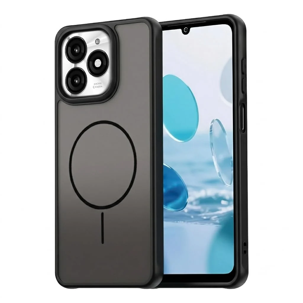 Dl3 Mobilak Case For Motorola Moto G35 5G Translucent Matte PC Back & Soft TPU Edge, [Not Compatible with MagSafe] Anti-Scratch Shockproof Protective Cover with Full Camera Protection - Black