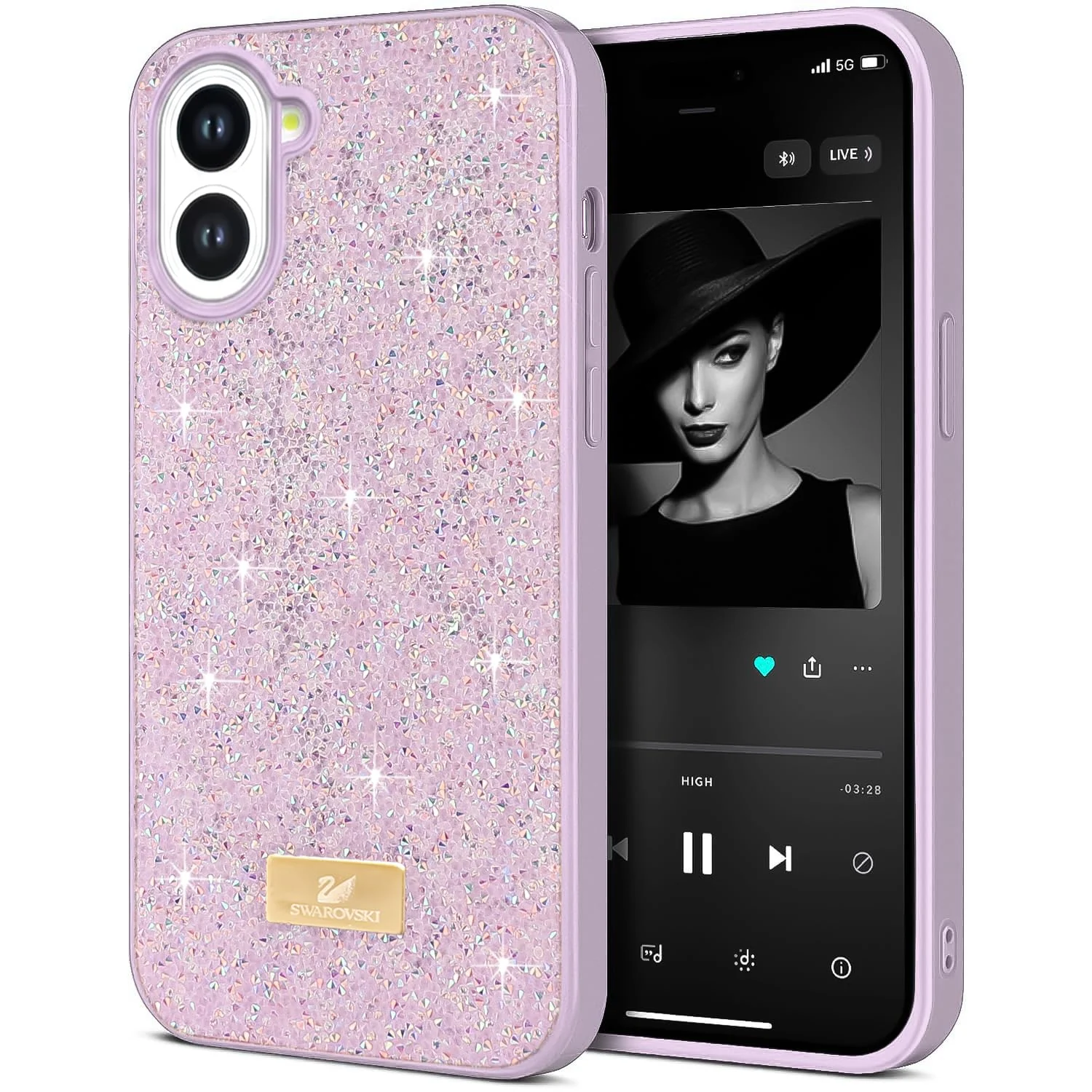 DL3 Mobilak Glitter Rhinestone Protective Case for Xiaomi Redmi A5 Case Glitter with Shockproof Design
