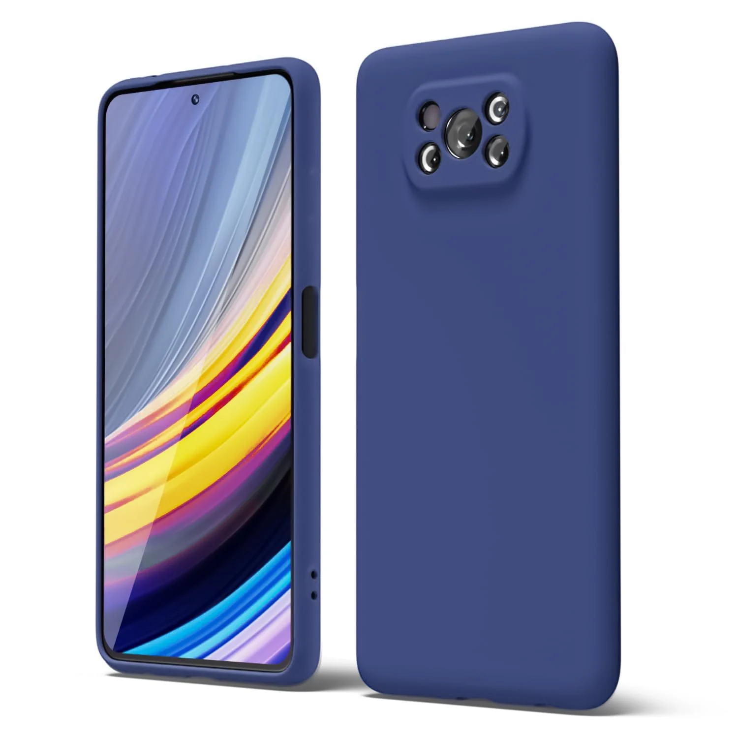 DL3 Mobilak Liquid Silicone Protective Case with Soft Microfiber Lining with Full Camera Protection for Xiaomi Poco X3 Pro / Poco X3 NFC / Poco X3 - Blue 1
