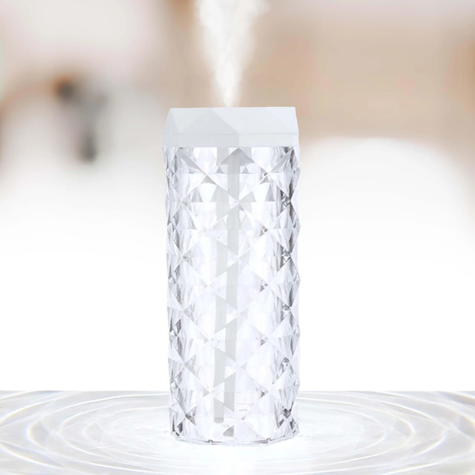 DL3 Mobilak Smart Crystal Lamp Air Humidifier Color Night Light - Lamp with Cool Mist Maker Fogger LED Atmosphere Room Home Decor Light - cool mist humidifier for bedroom Transparency 1000ml - Transparency