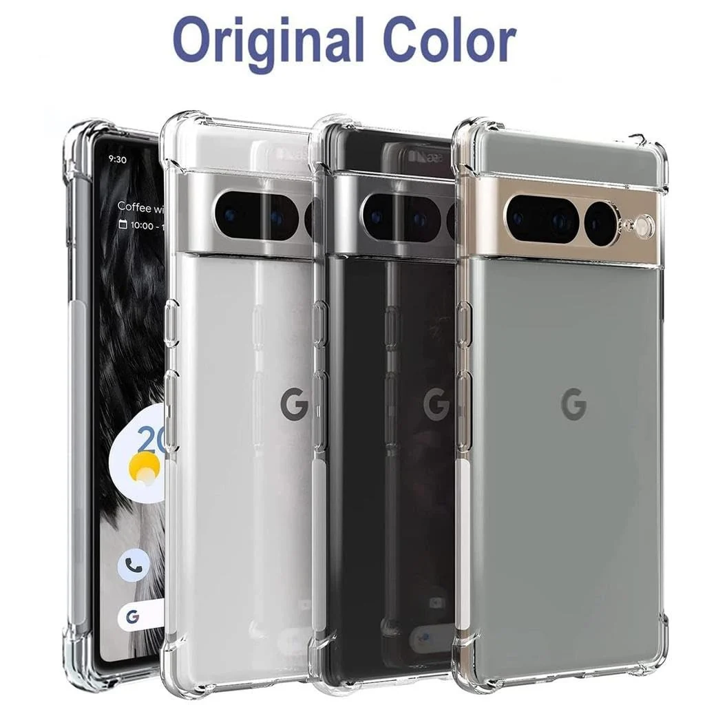 DL3 Mobilak Case Compatible with Google Pixel 7 Pro, Cover Silicone TPU Gorilla Anti-shock Protector Camera Shockproof Corners - Clear