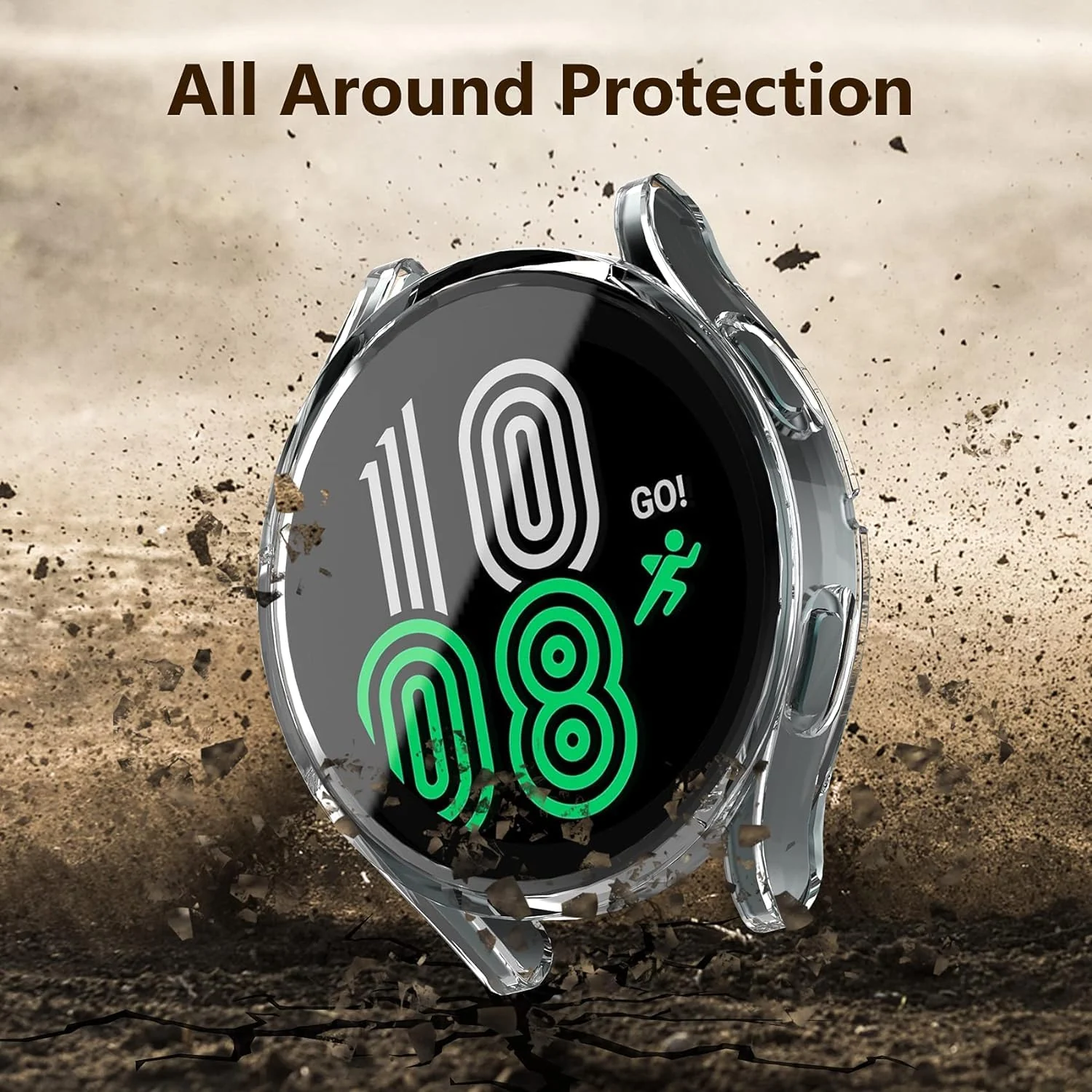 DL3 Mobilak Case Compatible with Samsung watch 4 classic 46mm Case All-Around Screen Protector Watch Soft TPU Shockproof Cover Slim Guard Thin Bumper Shell Protector - Clear