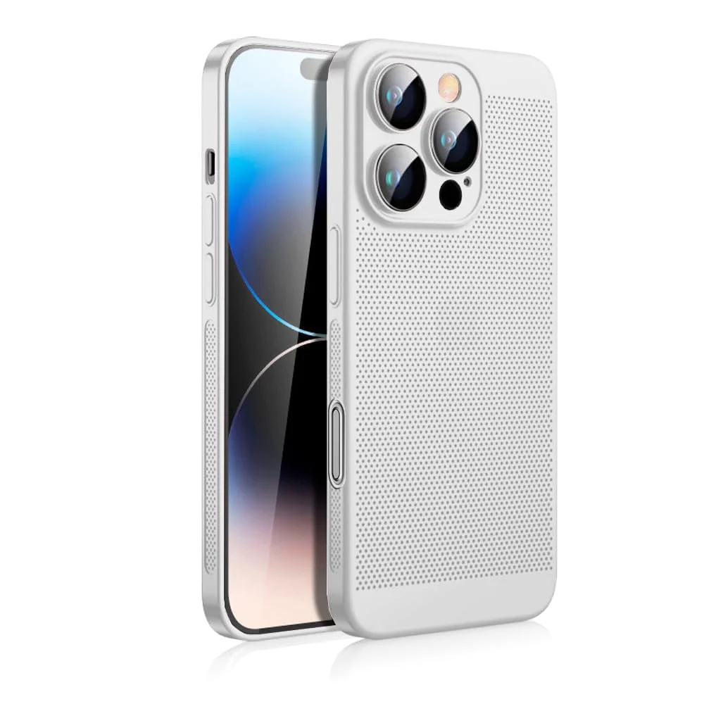 DL3 Mobilak Heat-Dissipation Hard PC Case with Built-In Camera Lens Protector for iPhone 16 Pro 6.3-Inch - White