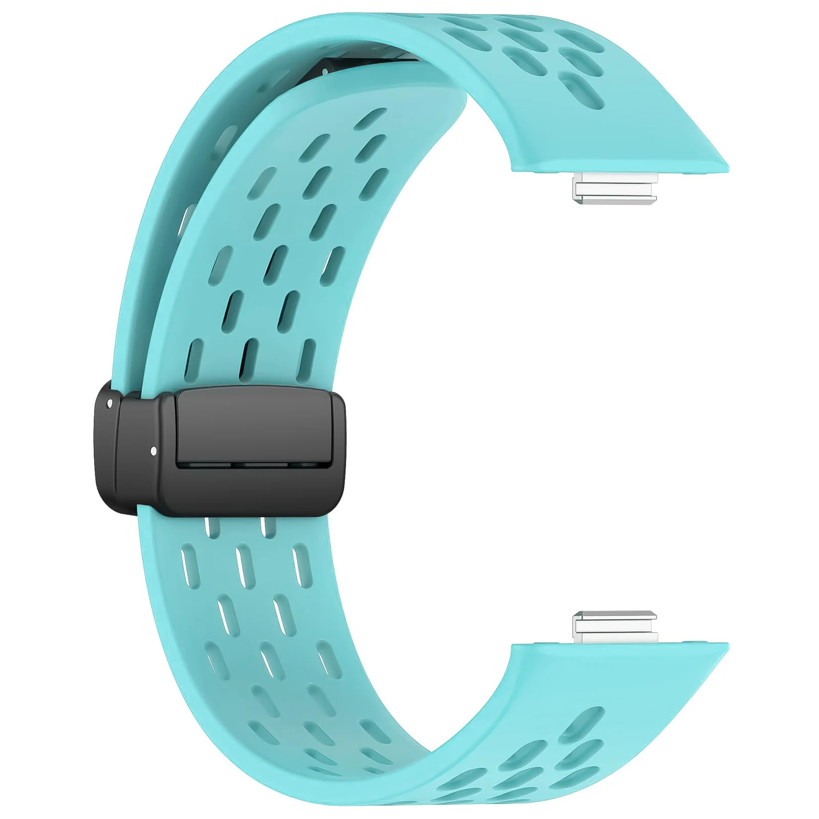 DL3 Mobilak Silicone Strap Compatible with Huawei Watch Fit 3 Magnetic Metal Buckle Sport Silicone Breathable Strap for Huawei Watch Fit 3 Band Quick Release Soft Replacment Wristband - Teal Green