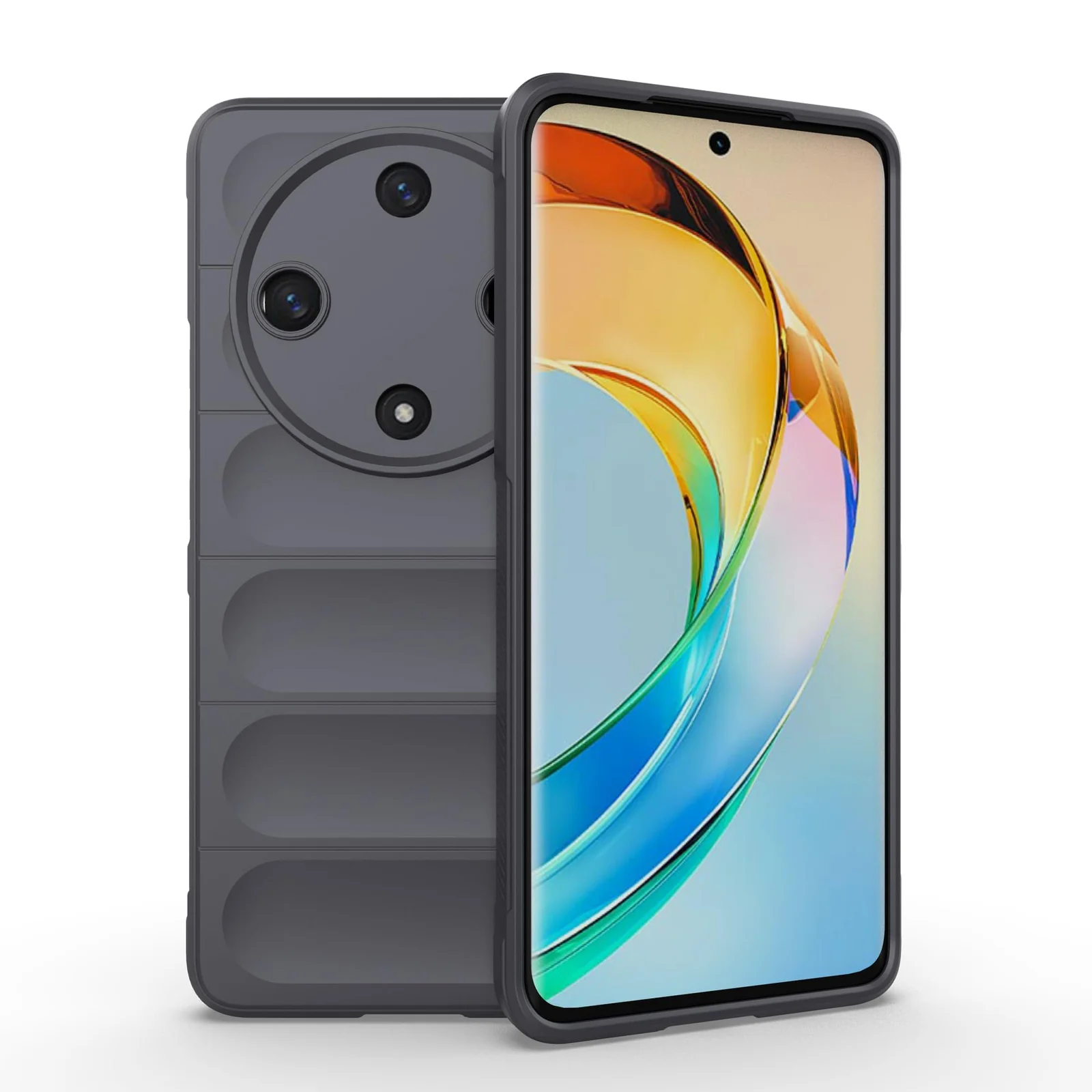 DL3 Mobilak Soft Silicone Protective Case for Honor X9b / Honor Magic 6 Lite 5G / Honor X50 with Camera Protection and Shockproof Design - Dark Gray
