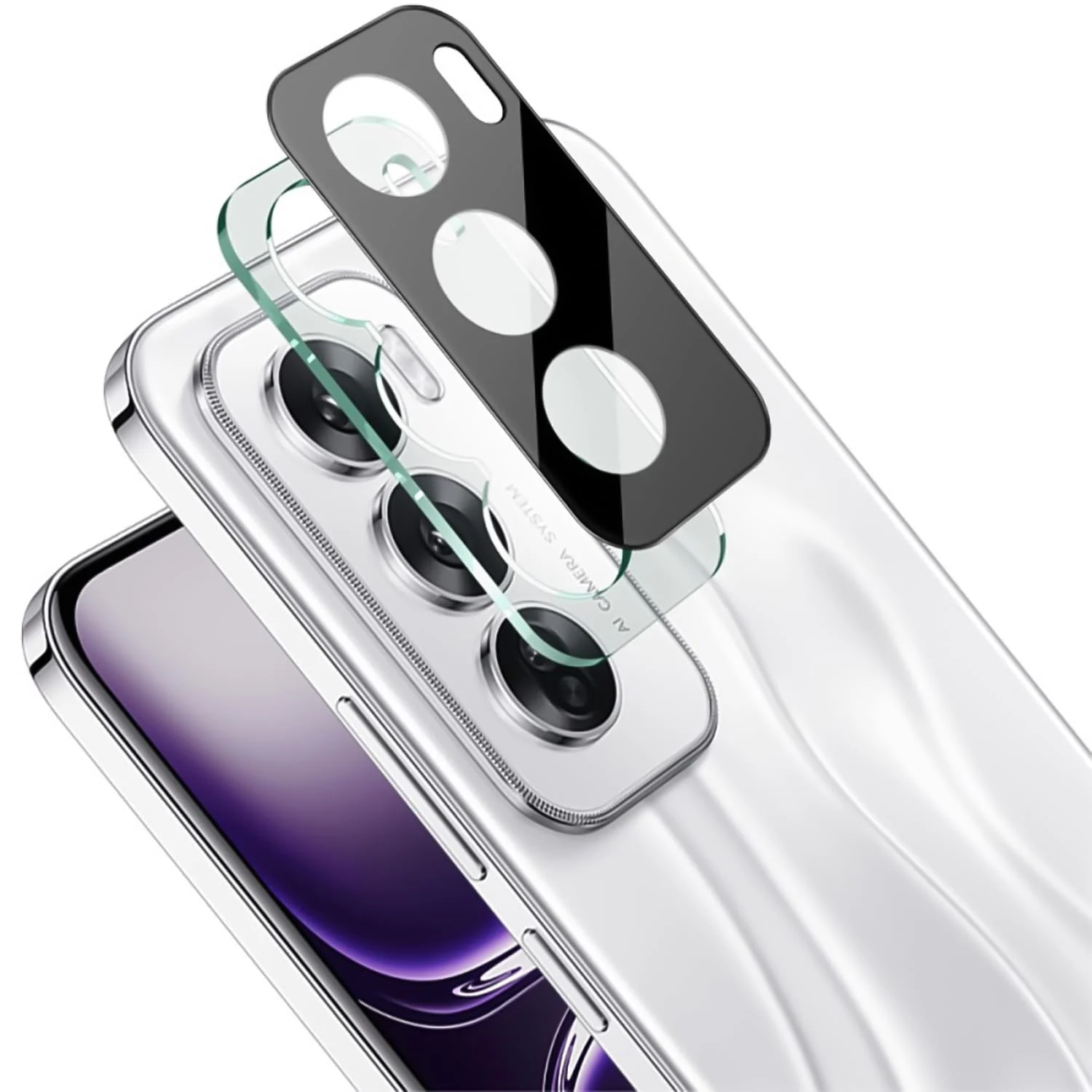 DL3 Mobilak OPPO Reno 12 5G Camera Lens Protector Tempered Glass Screen Protector HD [Full Coverage][Anti-Scratch] Drop Protection Ultra Clear/Thin Lens Protector Case For OPPO Reno12 5G - Black