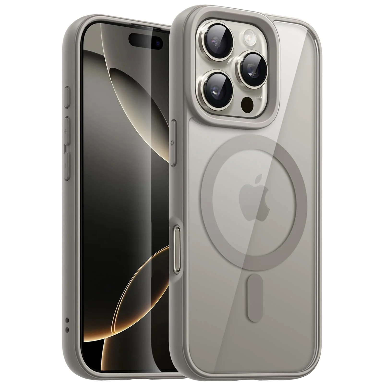 DL3 Mobilak Clear MagSafe-Compatible TPU Case for iPhone 16 Pro Max - Natural Titanium