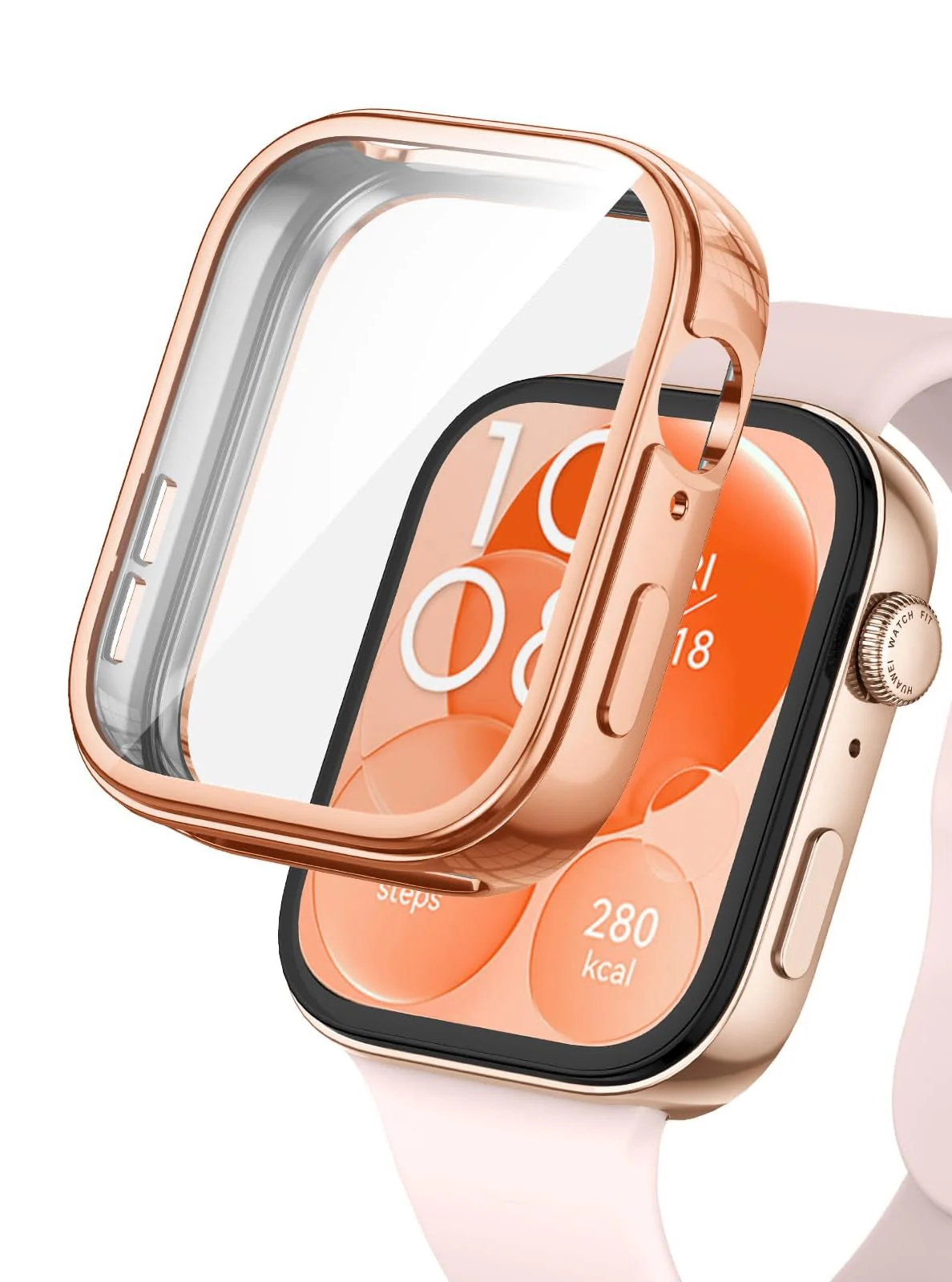 DL3 Mobilak Case Compatible with Huawei Watch Fit 3 Case All-Around with Built-in Screen Protector Watch Soft TPU Shockproof Cover Slim Guard Thin Bumper Shell Protector