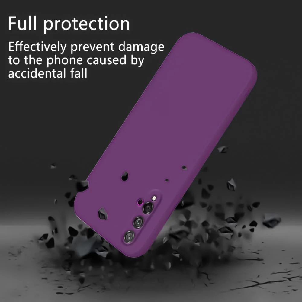 DL3 Mobilak Liquid Silicone Protective Case for Huawei nova 5T with Microfiber Lining and Shockproof Design - Violet
