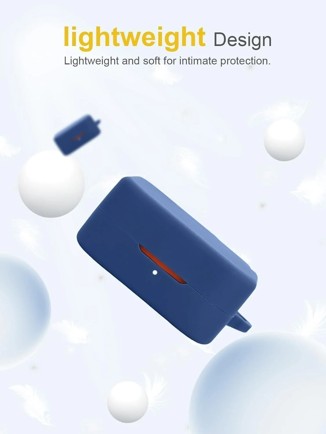 DL3 Mobilak Compatible with Nothing CMF Buds 2a Case Cover, Soft Silicone Shockproof Protective Case Wireless Earbuds with Carabiner, Front LED Visible - Blue