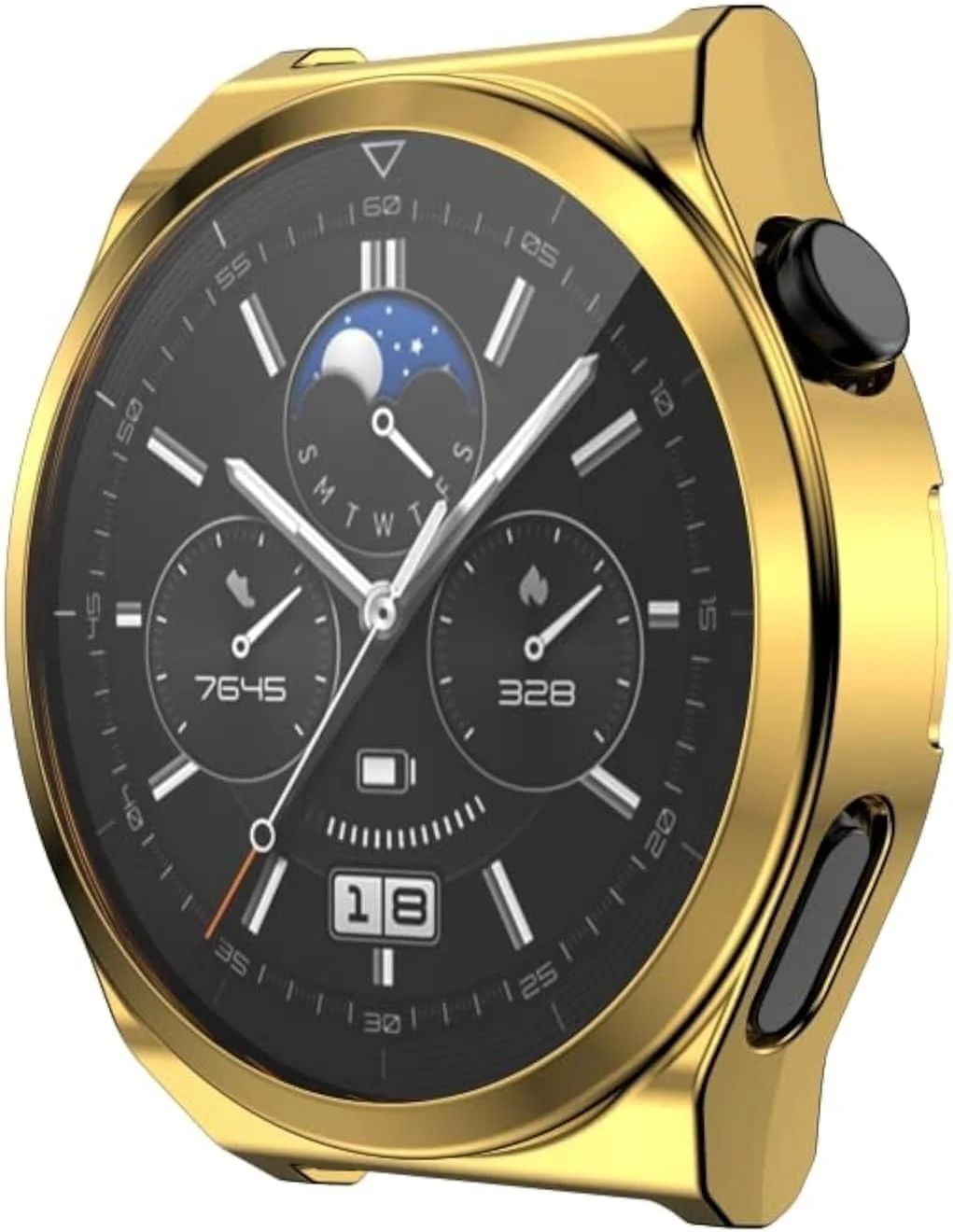 DL3 Mobilak Case Compatible with Huawei Watch GT3 46mm Case All-Around Screen Protector Watch Soft TPU Shockproof Cover Slim Guard Thin Bumper Shell Protector - Gold