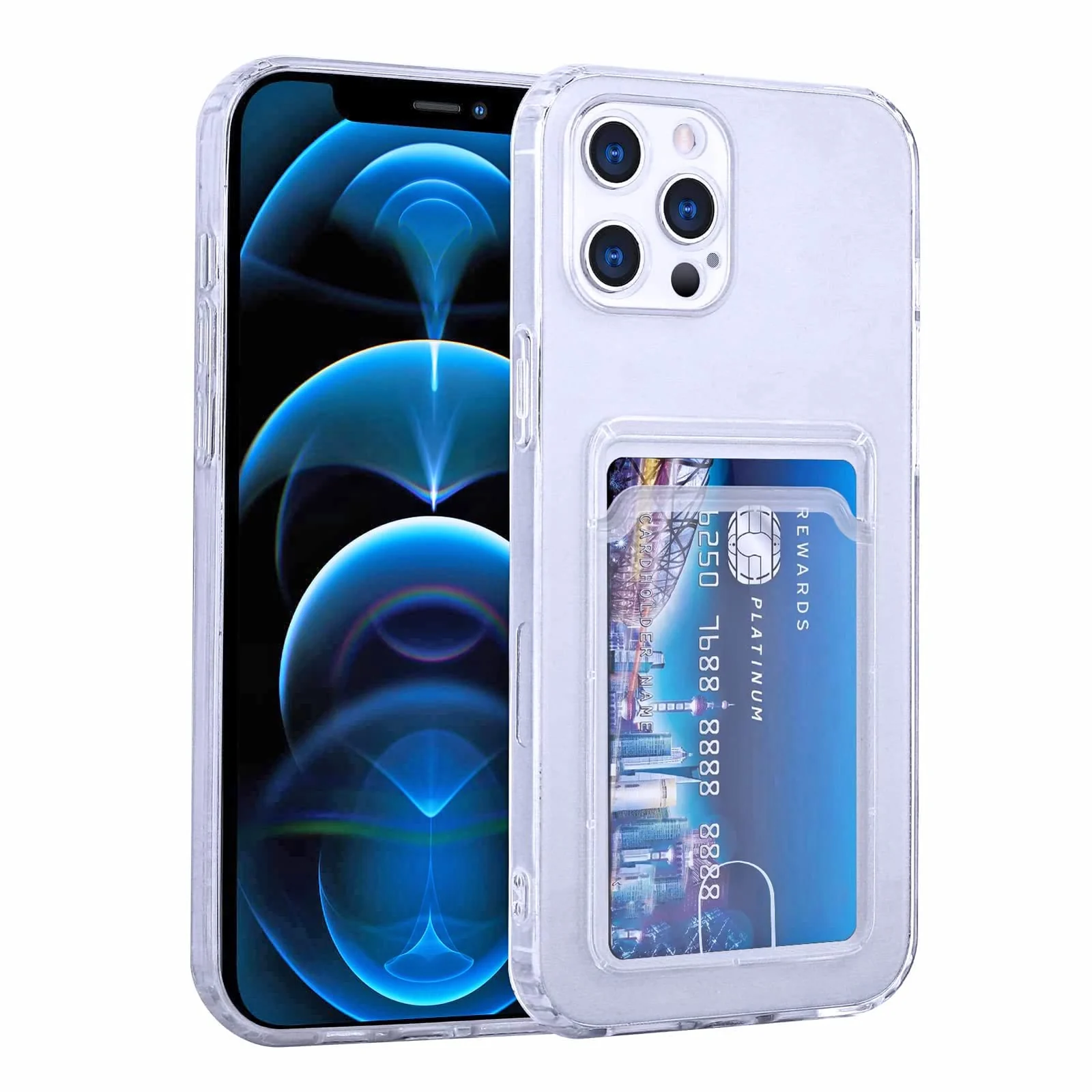 DL3 Mobilak Compatible with Apple iPhone 13 Pro Max (6.7 inch) Wallet Case with Card Holder, Precision Cut-Outs and TPU Bumper for Shock Absorption, Anti-Scratch Smudge-Proof (Matte ) - Clear