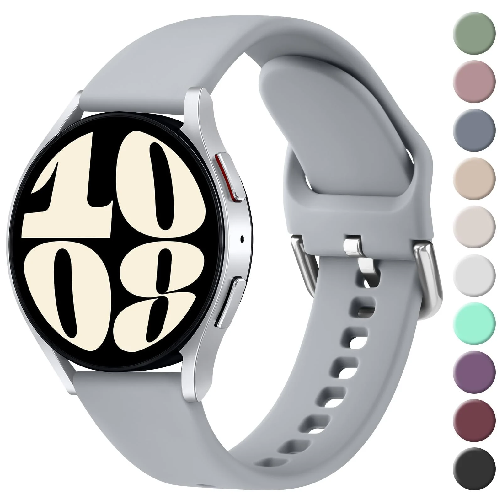 DL3 Mobilak Silicone Buckle Band 22MM Strap For Samsung Galaxy Watch3 45mm/Galaxy 46mm/Gear S3/For Huawei Watch 3/4/GT3 46MM/GT4 46MM/GT2E/GT2 Pro/GT GT2 46MM/Magic Watch2 46mm/Amazfit GTR 2/2e/3/4 - Grey