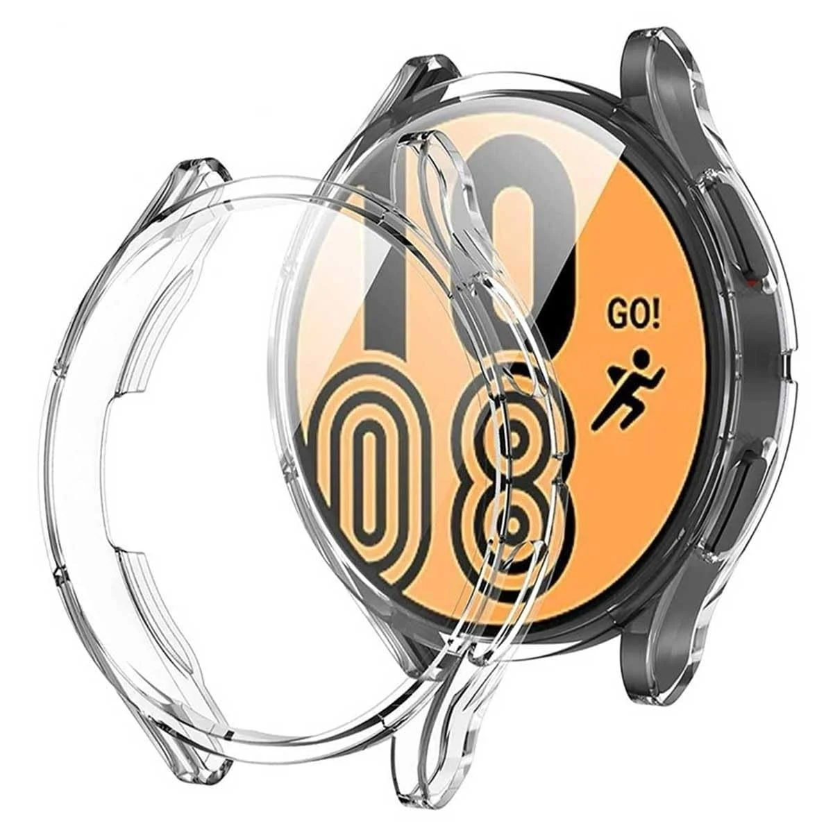 DL3 Mobilak Case Compatible with Samsung Galaxy Watch 4 44mm 2021 & Watch 5 44mm 2022 Case All-Around Screen Protector Watch Soft TPU Shockproof Cover Slim Guard Thin Bumper Protector