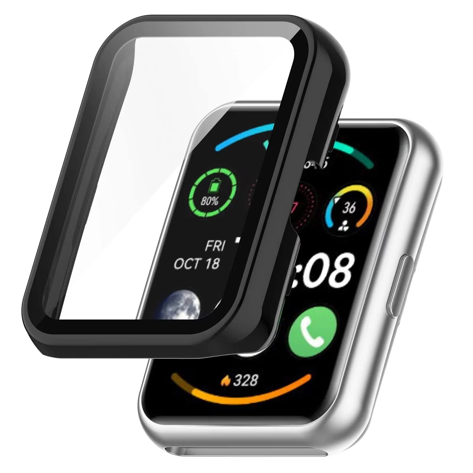 DL3 MOBILAK Full-Coverage Watch Case with Tempered Glass for Huawei Watch Fit / Honor Watch ES