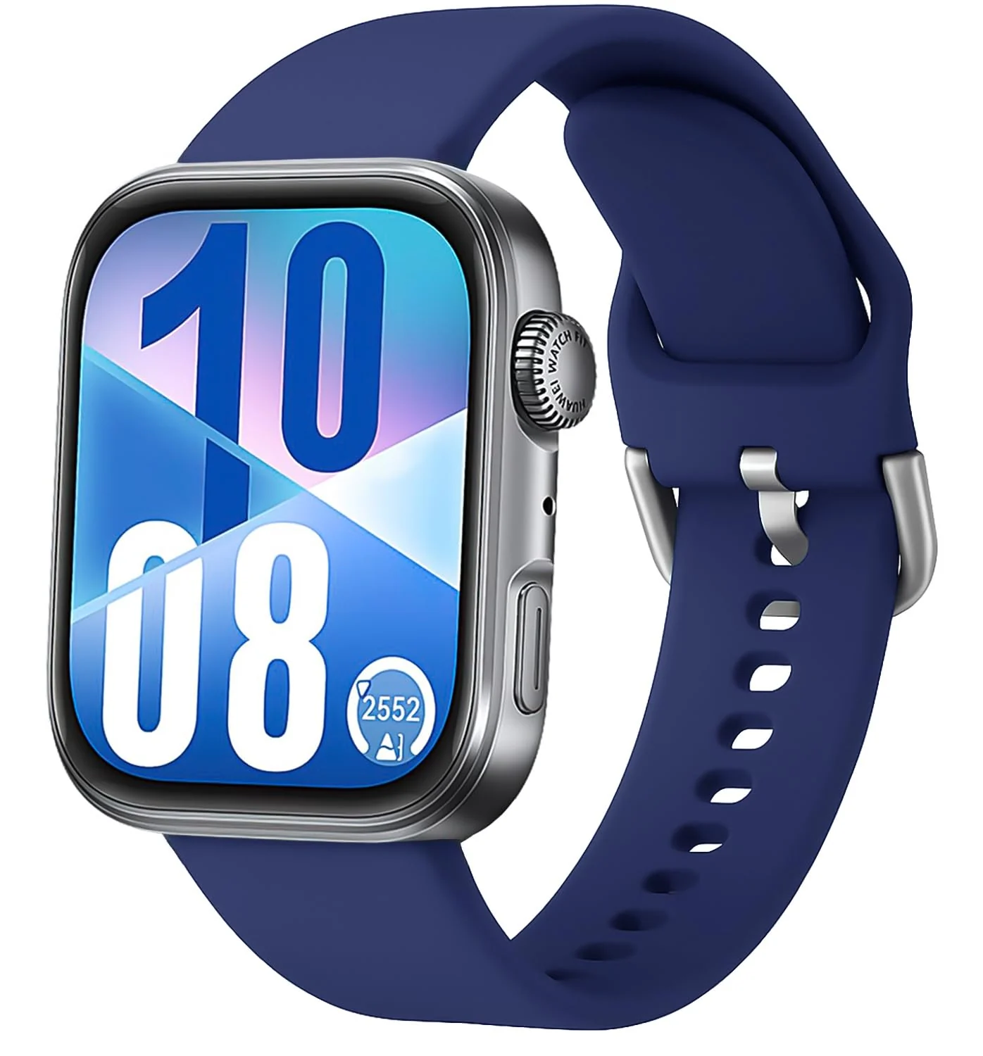 DL3 Mobilak Silicone Bracelet for Huawei Watch Fit 3/Watch Fit 4 Pro/Fit 4 Strap, Soft Silicone Sport Replacement Strap for Women/Men, Adjustable Waterproof Sports Band - Navy Blue