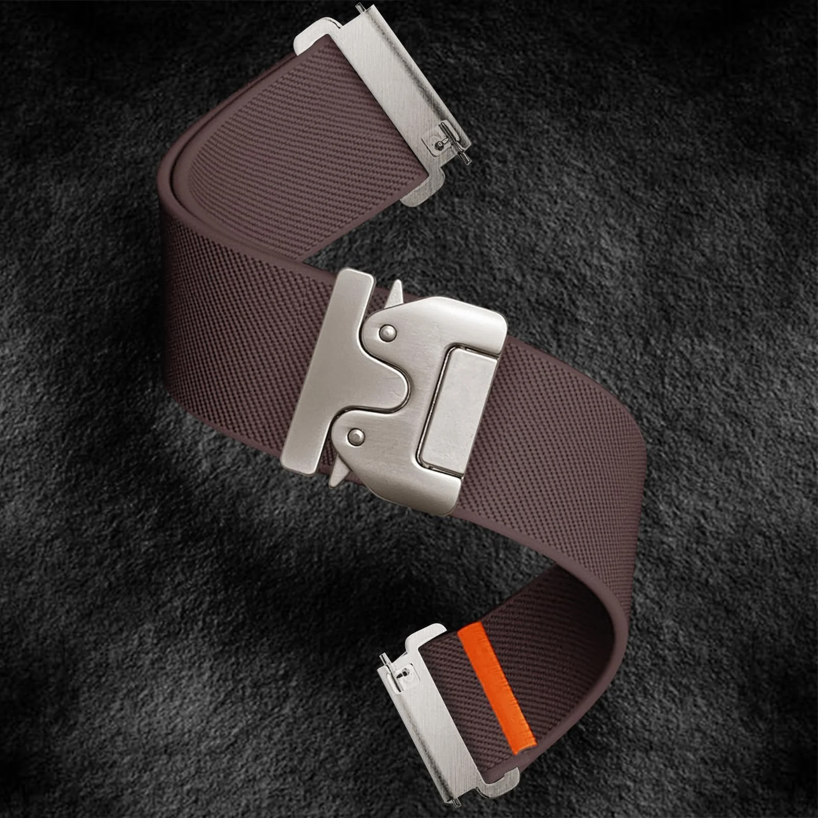 DL3 MOBILAK 22 mm Elastic Nylon Watch Strap with Parachute Buckle, Smoke Purple
