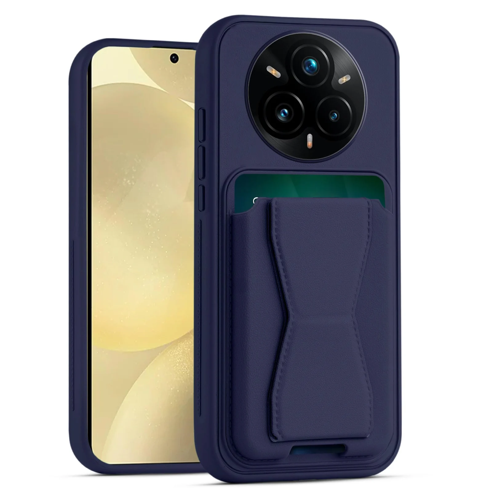 DL3 Mobilak Leather Wallet Case with Card Slot for realme 14 Pro+ Plus 5G with Camera Protection and Shockproof Design - Blue