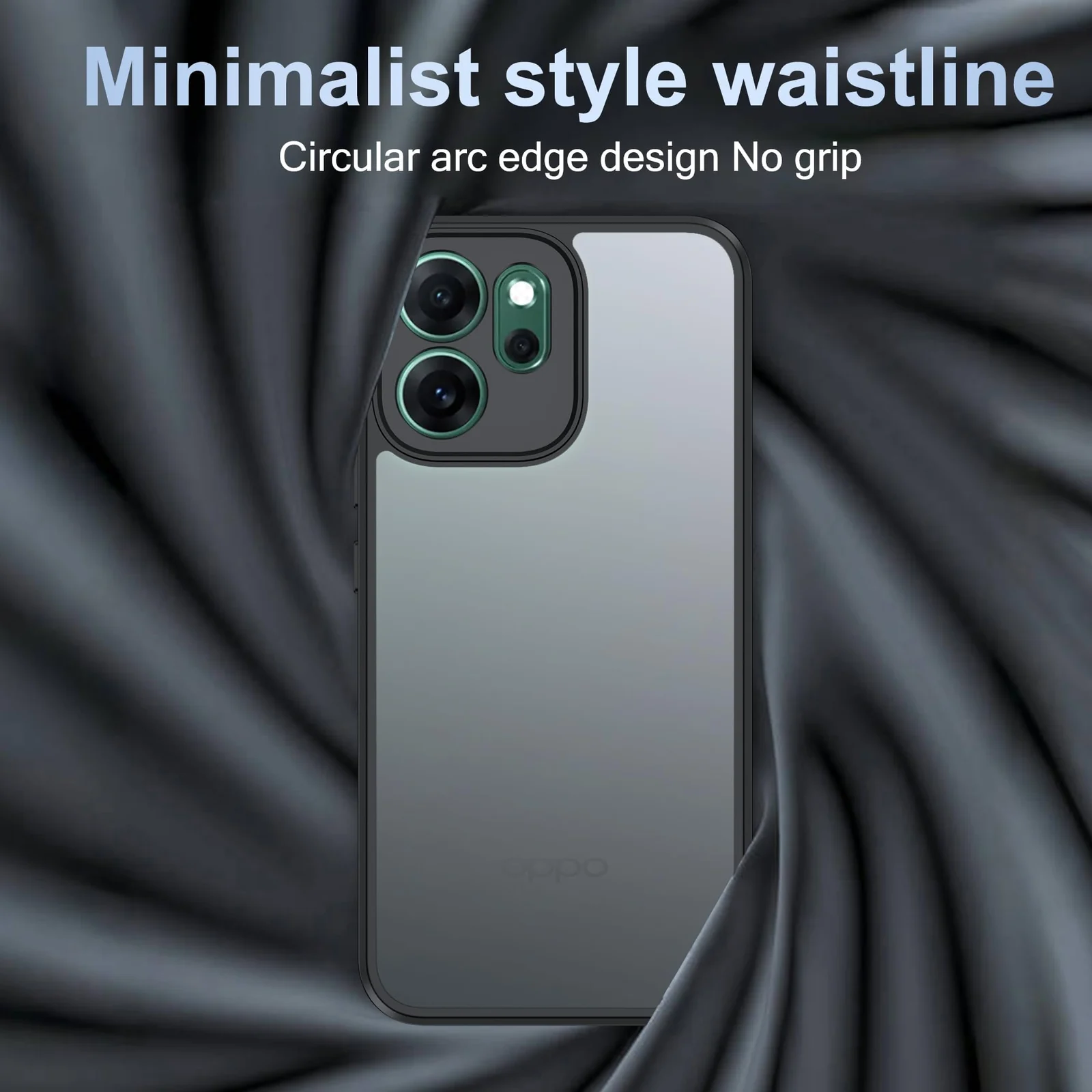 DL3 Mobilak Clear PC and TPU Protective Case for OPPO Reno 14F, OPPO Reno14 FS with Camera Protection and Military-Grade Protection - Black