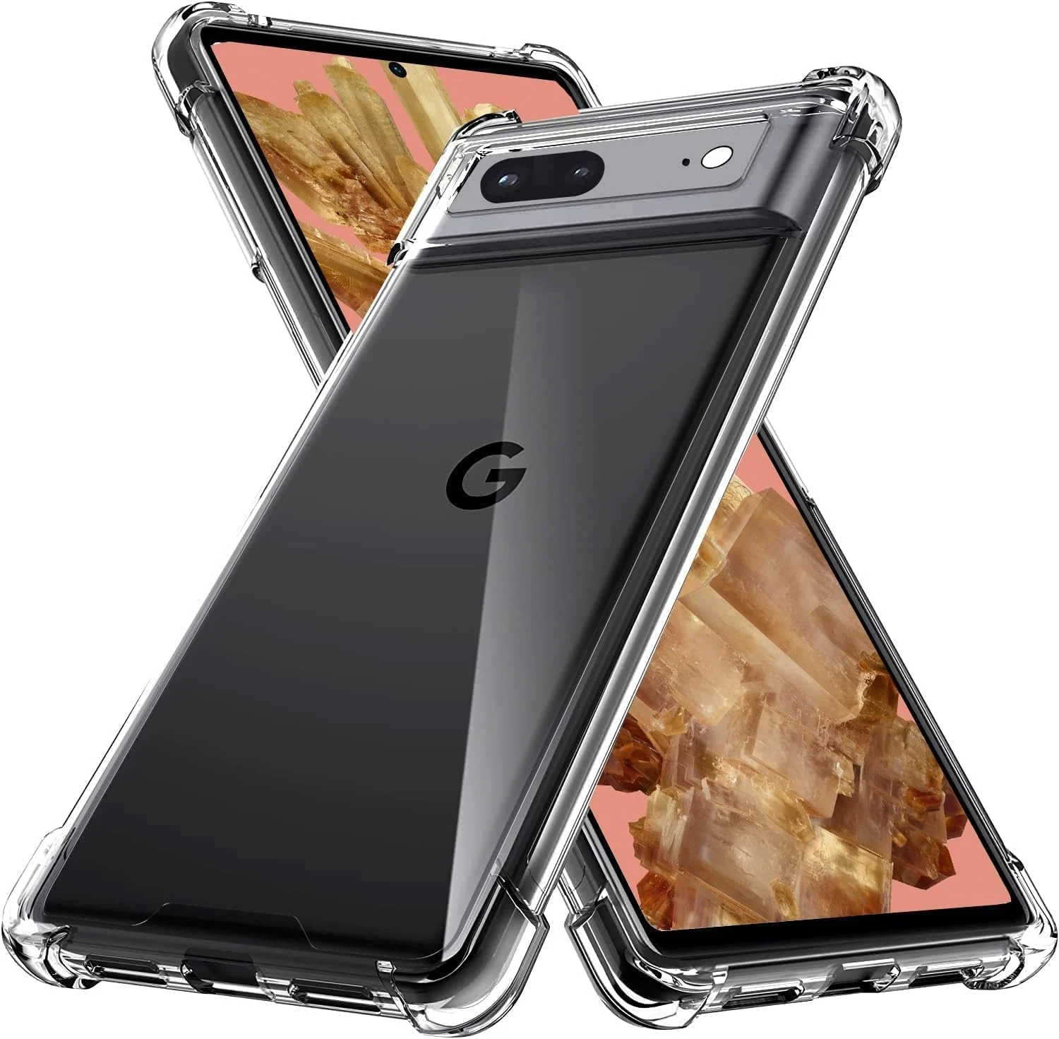 DL3 Mobilak Case Compatible with Google Pixel 8, Cover Silicone TPU Gorilla Anti-shock Protector Camera Shockproof Corners - Clear