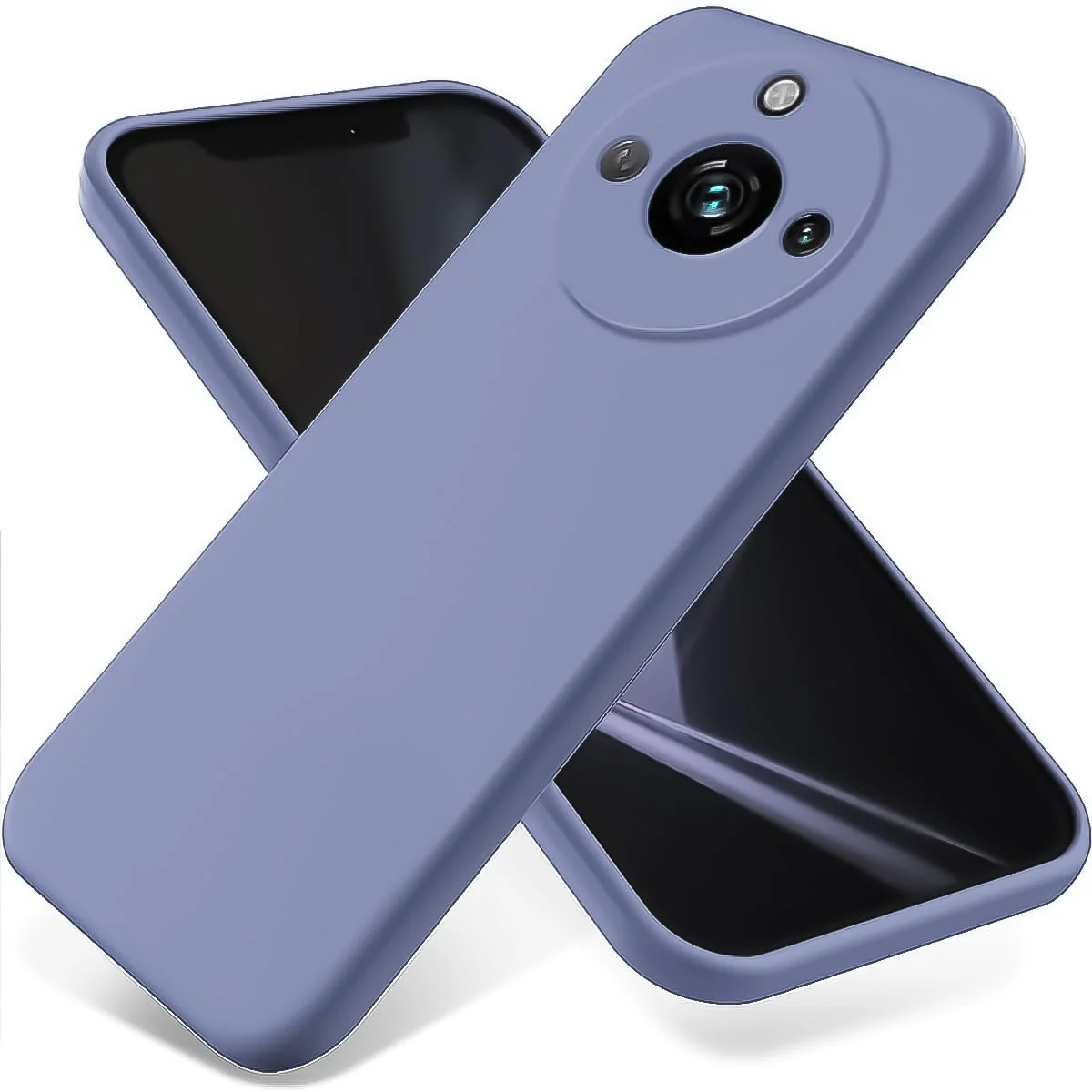 DL3 Mobilak Liquid Silicone Protective Case for realme 11 Pro / realme 11 Pro+ Plus 5G with Microfiber Lining and Shockproof Design - Lavender Gray