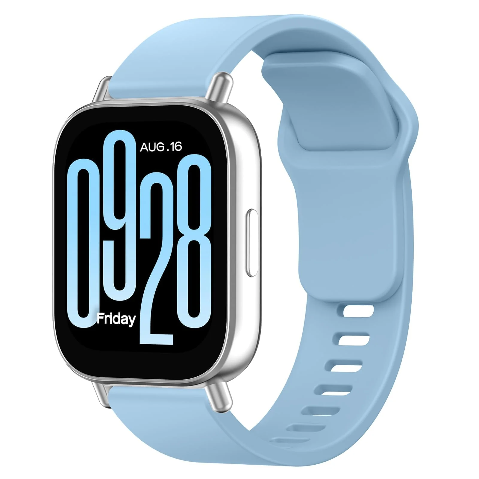 DL3 Mobilak Strap for Xiaomi Redmi Watch 5 Active/Redmi Watch 5 Lite, 22mm Adjustable Quick Release Silicone Replacement Watch Band Straps Wristbands Bracelet for Women Men - Light Blue