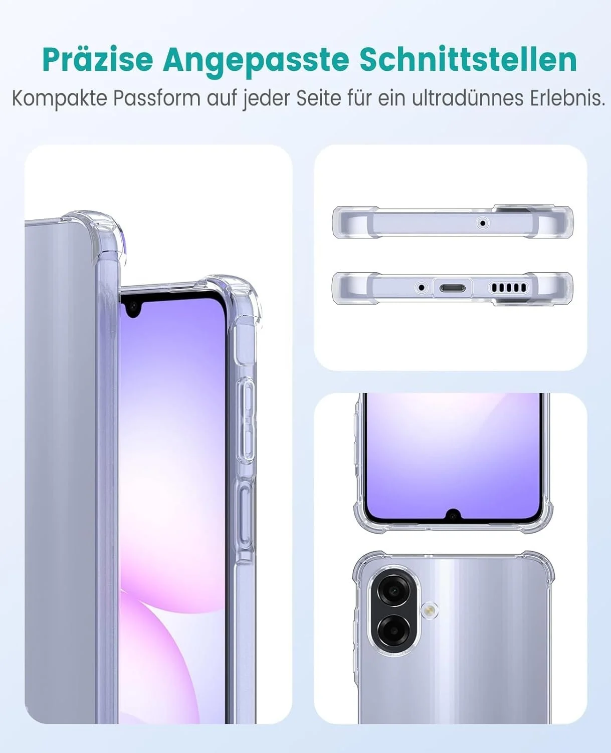 DL3 MOBILAK Case Compatible with Samsung Galaxy A07, Cover SiliconeTransparent TPU Gorilla Anti-shock Protector Camera Shockproof Corners - Clear
