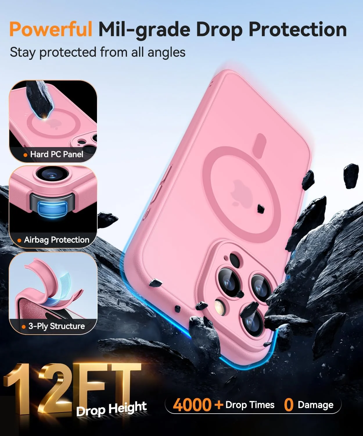 DL3 Mobilak Magnetic for iPhone 11 6.1-Inch Case, Upgraded [Full Camera Protection] [Compatible with MagSafe] [Translucent Matte] Shockproof Protective Phone Cover for iPhone 11 - Pink