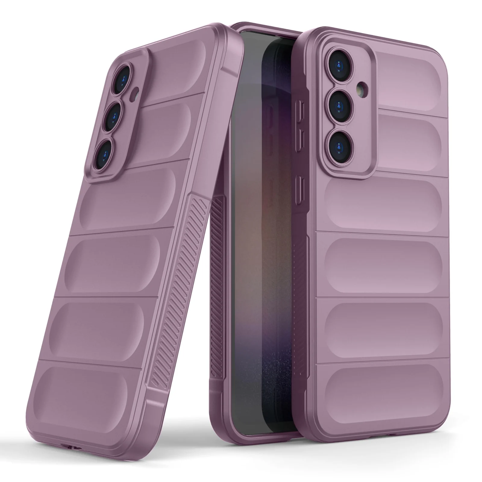 DL3 Mobilak Soft Silicone Protective Case for Samsung Galaxy A35 with Camera Protection and Shockproof Design - Purple