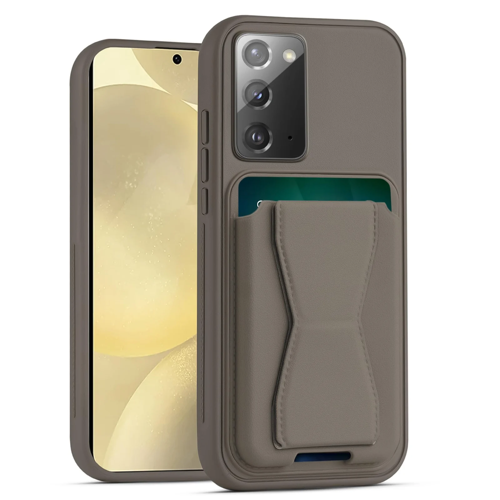 DL3 Mobilak Leather Wallet Case with Card Slot for Samsung Galaxy Note 20 5G with Camera Protection and Shockproof Design - Titanium