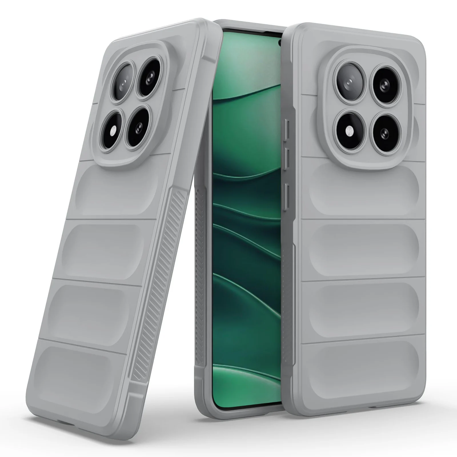 DL3 Mobilak Flexible Silicone and TPU Protective Case with Camera Protection for Xiaomi Redmi Note 14 Pro 4G - Gray