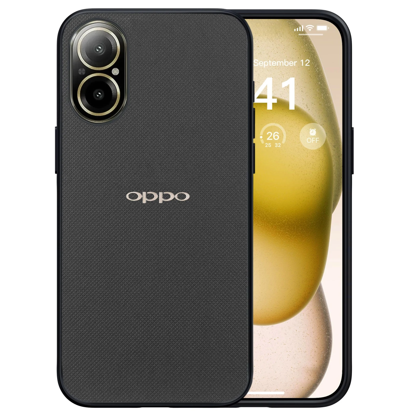 Dl3 Mobilak Compatible with Oppo Realme C67 4G Case Dual Layer Heavy Duty Cell Phone Protective Cover Shockproof Rugged with Non-Slip Textured - Black