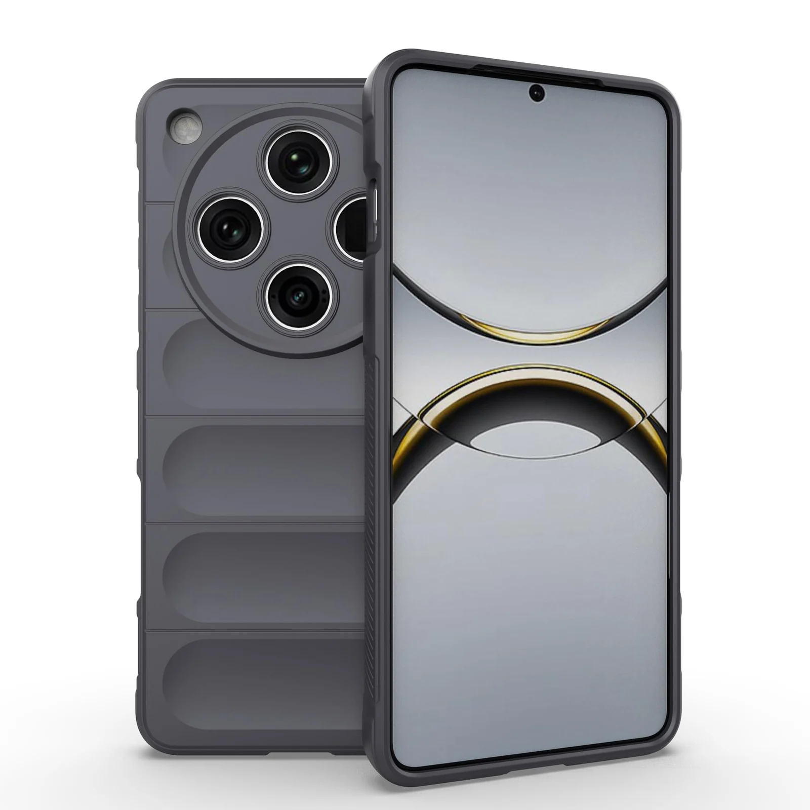DL3 Mobilak Flexible Silicone and TPU Protective Case with Camera Protection for OPPO Find X8 Pro - Dark Gray