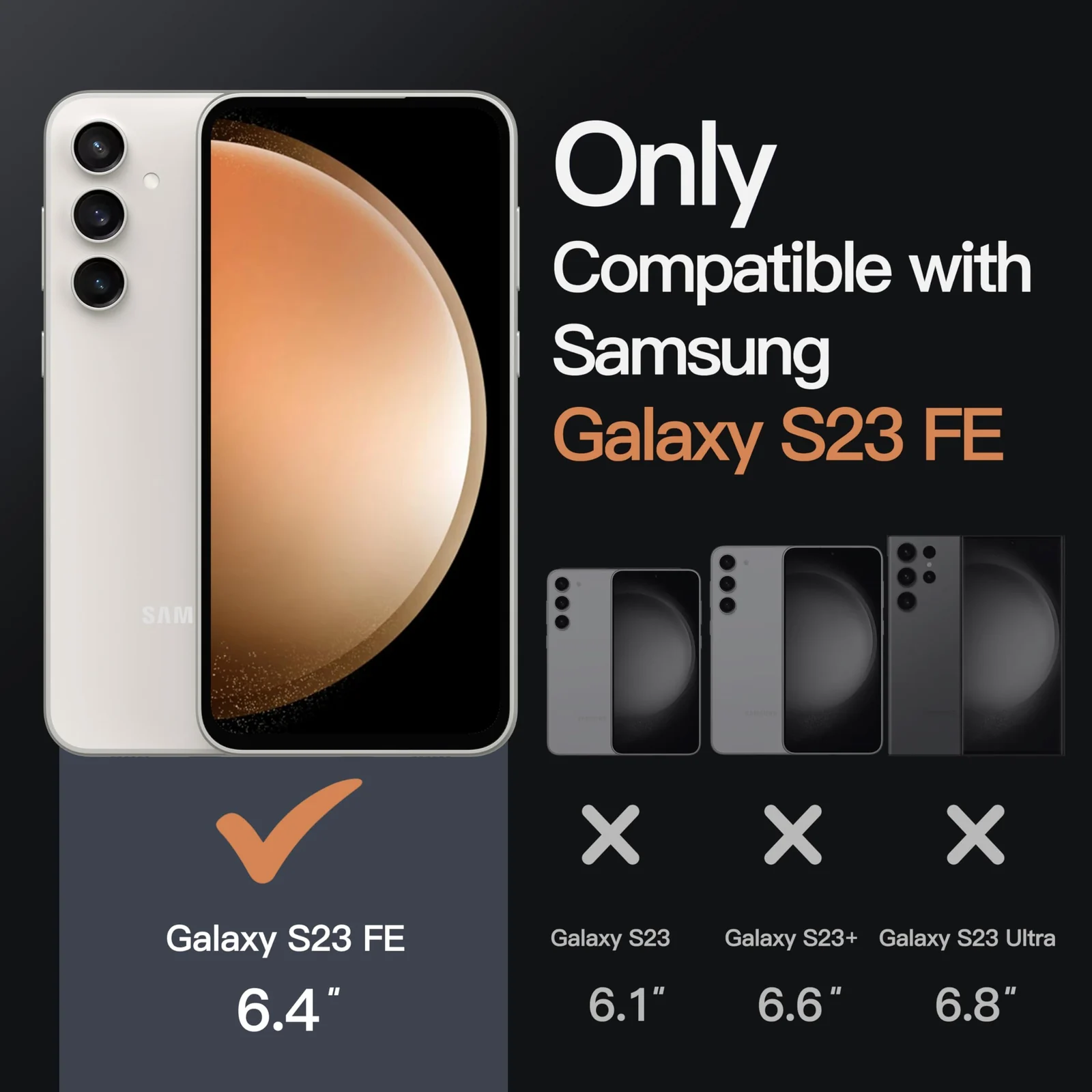 DL3 Mobilak Soft Silicone Protective Case for Samsung Galaxy S23 FE with Camera Protection and Military-Grade Protection - Black