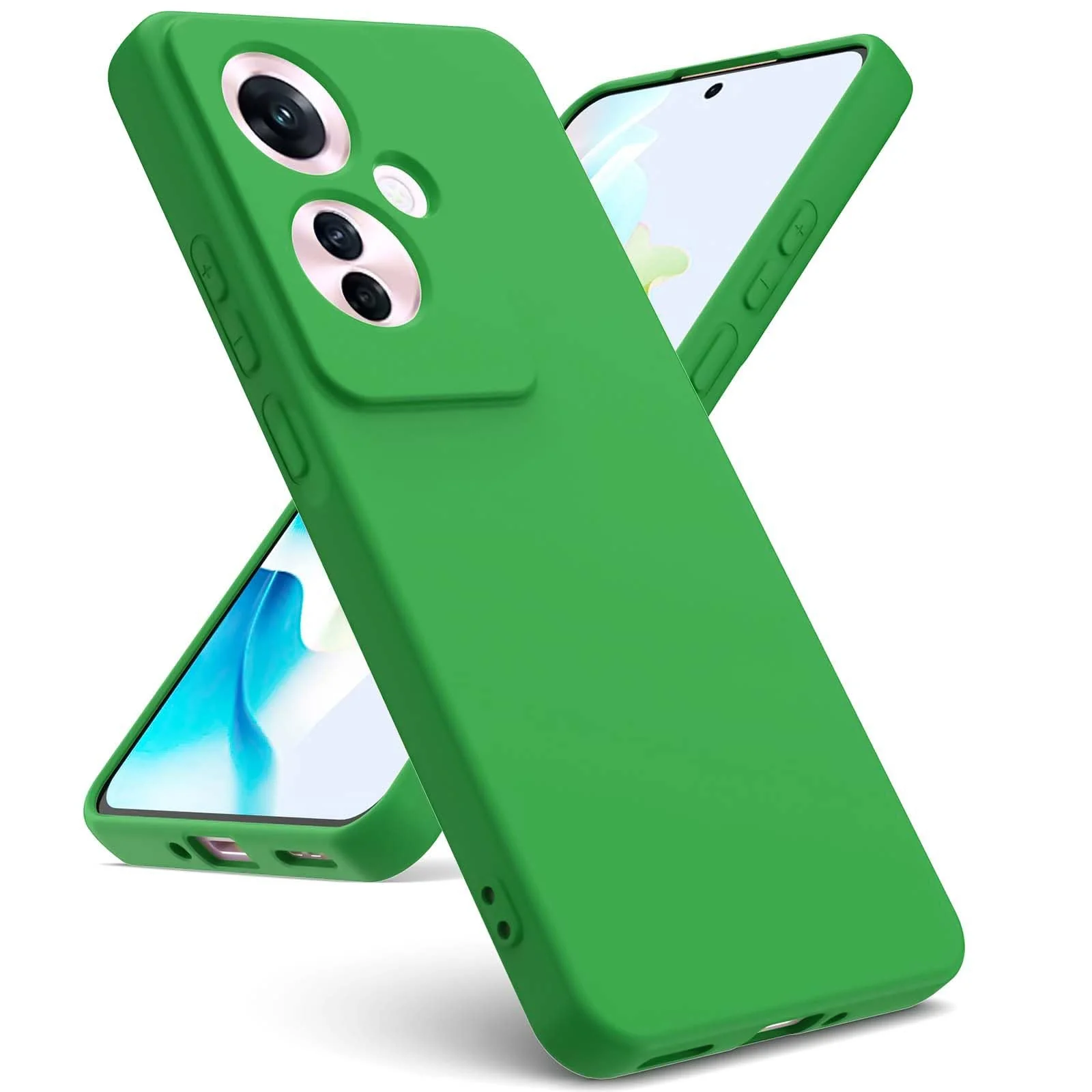 DL3 Mobilak Liquid Silicone Case for OPPO Reno11 F 5G, Not compatible with MagSafe, Supports wireless charging, Camera protection - Neon Green