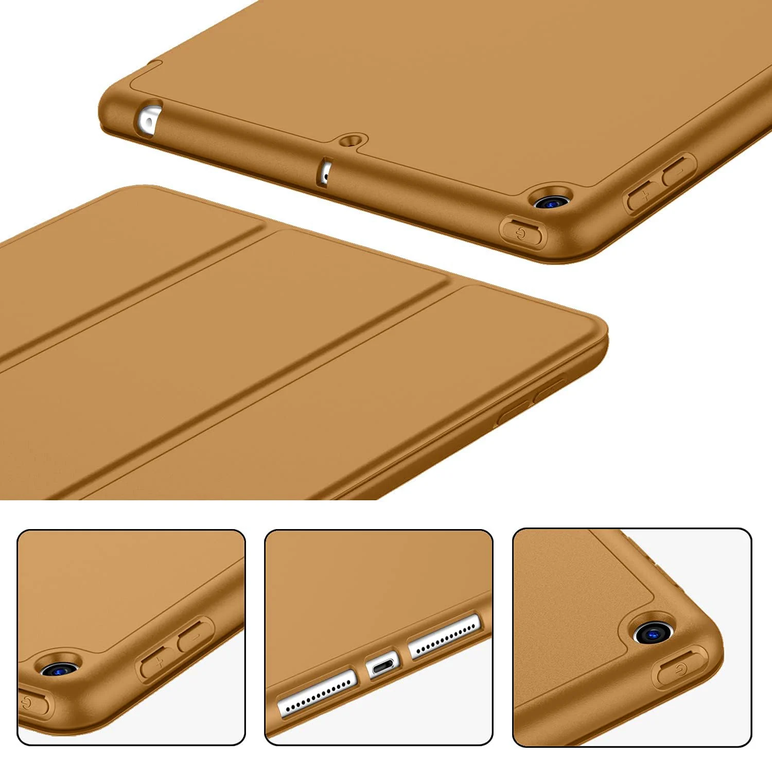DL3 Mobilak Case Compatible with Samsung Galaxy Tab A 10.1 2016 (SM-T580 / T585, Not for 2019 Model), Smart Cover Soft Baby Skin Silicone Back and Full Body Protection, Auto Wake/Sleep - Brown