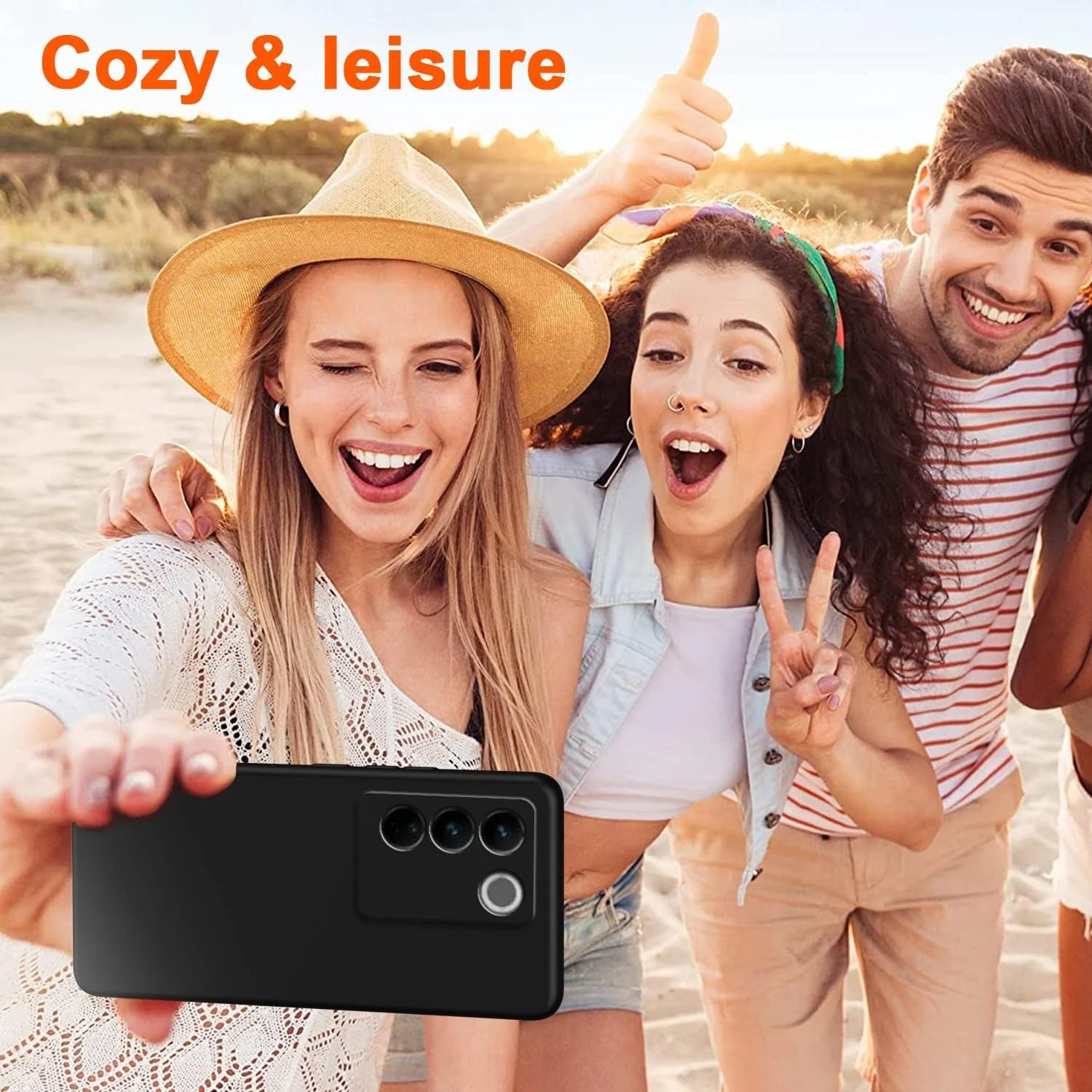 DL3 Mobilak Liquid Silicone Protective Case for vivo V27e / vivo S16e with Microfiber Lining and Shockproof Design - Black