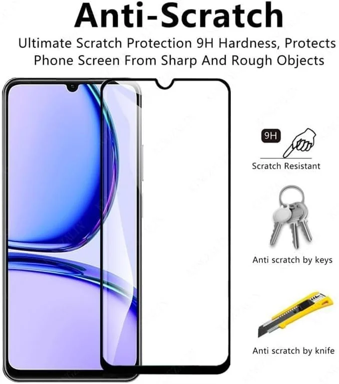 DL3 Mobilak 5D Full Glass Screen Protector For realme C53 / realme C51 Black Frame - Clear