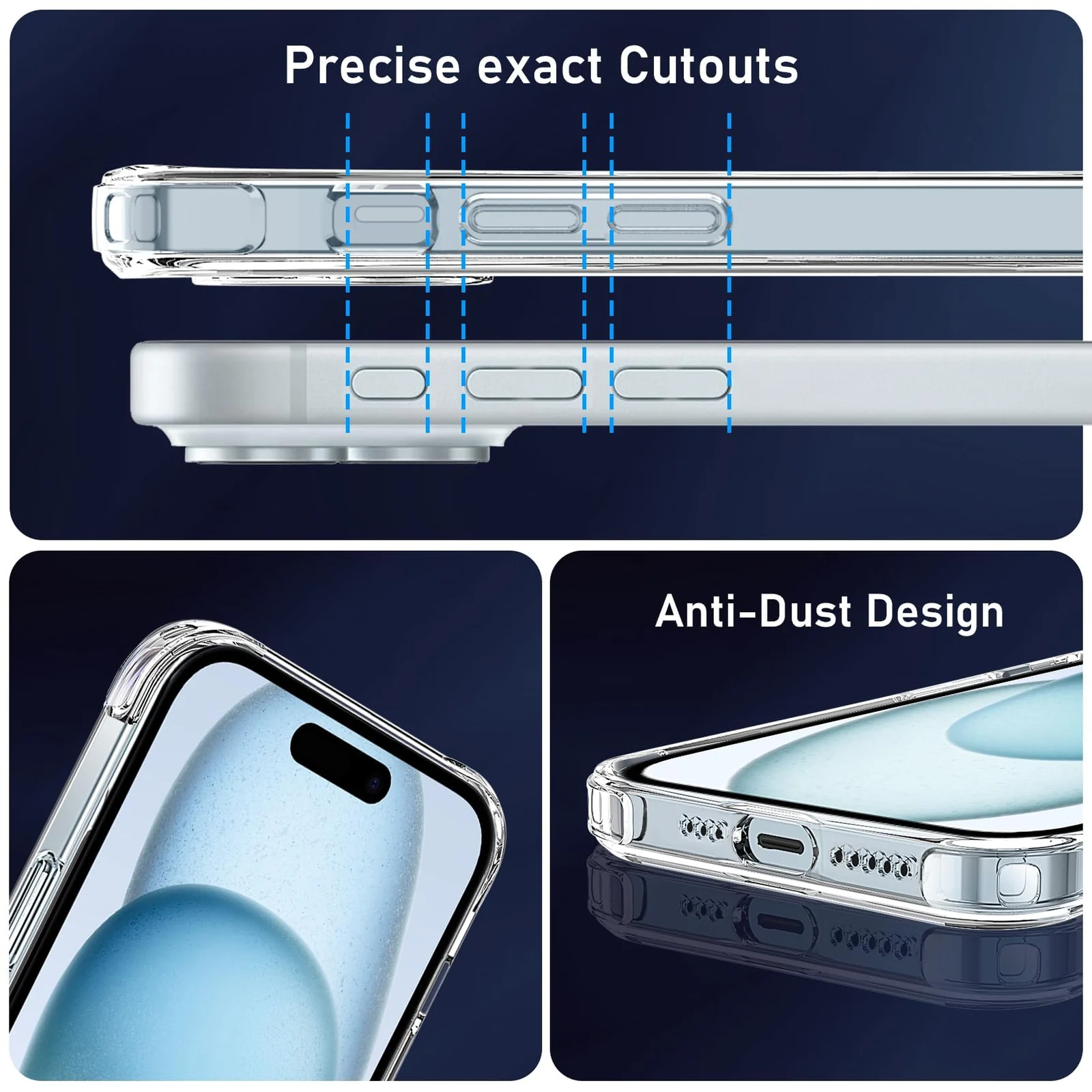 DL3 Mobilak Clear TPU Case for iPhone 13 / iPhone 14 Camera Protection, Compatible with MagSafe accessories, Supports wireless charging, Camera protection - Clear