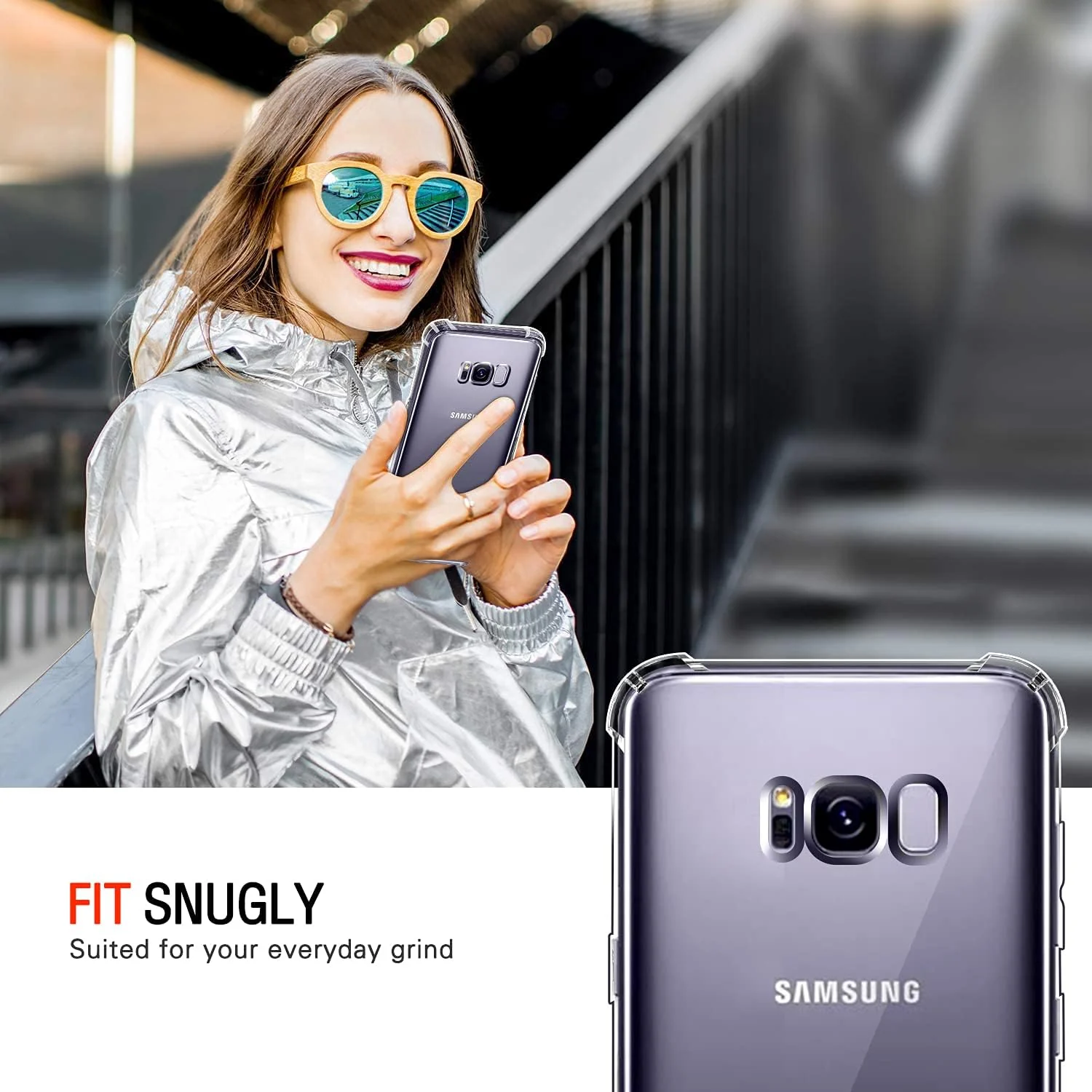 DL3 Mobilak Clear TPU Case for Samsung Galaxy S8 plus, Camera protection, Shock-absorbing protection, Non-slip grip - Clear