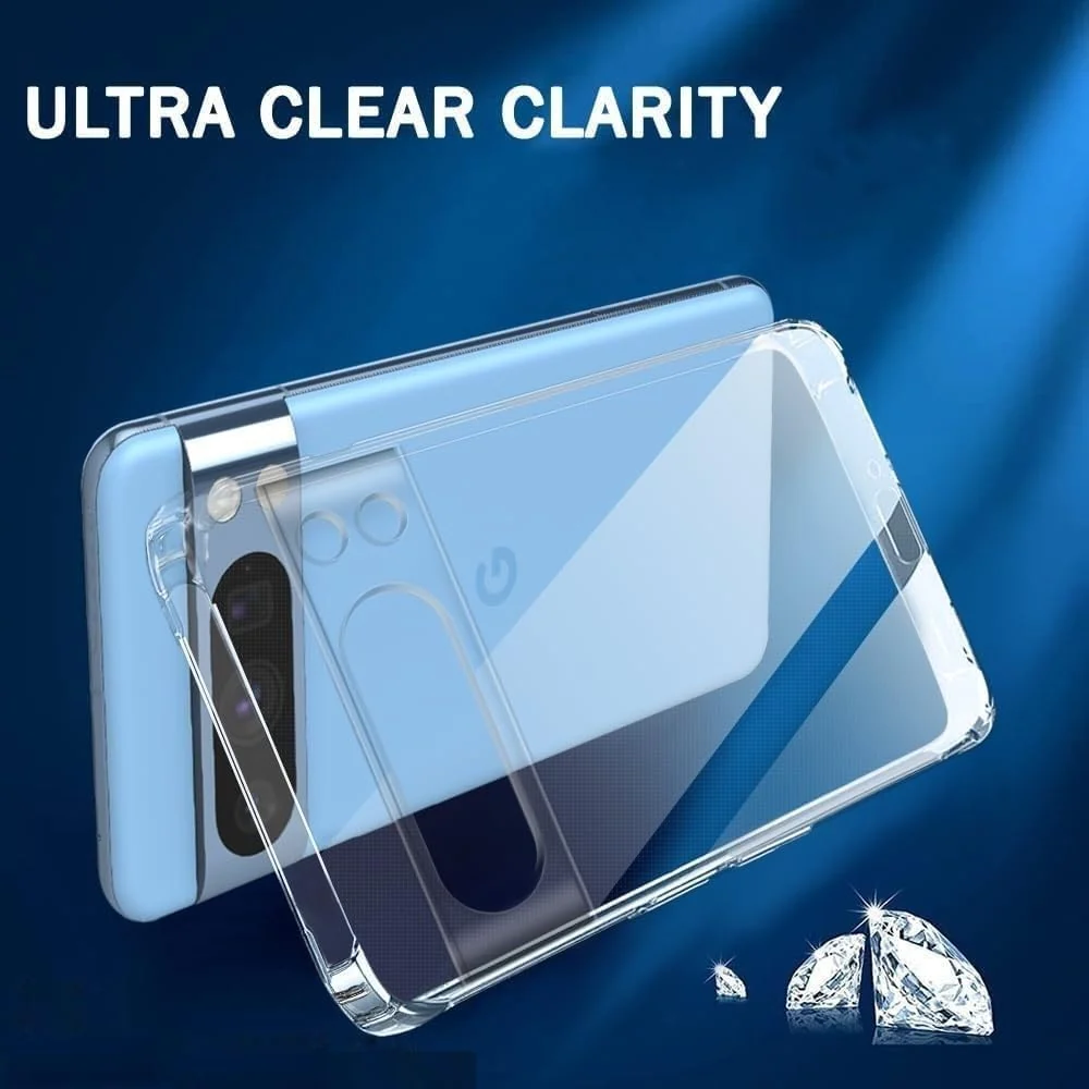 DL3 Mobilak Case Compatible with Google Pixel 9 Pro Case Crystal Soft TPU Gel Case Flexible Silicone Anti-Scratch Camera Protection TPU Cover - Clear