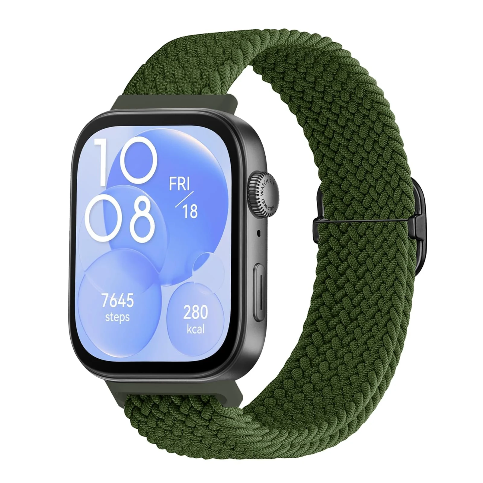 DL3 Mobilak Replacecment Band Compatible with Huawei Watch Fit 3 for Women Men, Adjustable Braided Bands Straps Elastics Sport Wristband Nylon Band for Huawei Watch Fit 3 Strap - Green
