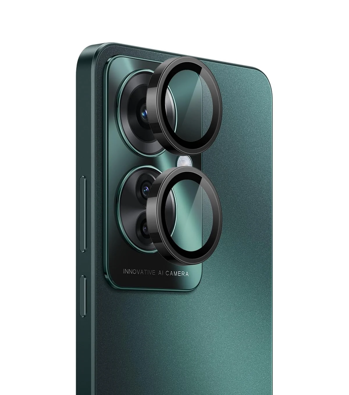 DL3 Mobilak Camera Lens Protector for OPPO Reno 11F/Reno11 F 5G Accessories, 9H Tempered Glass Metal Individual Ring Camera Cover Screen Protector, Case Friendly, Anti Scratch - Black