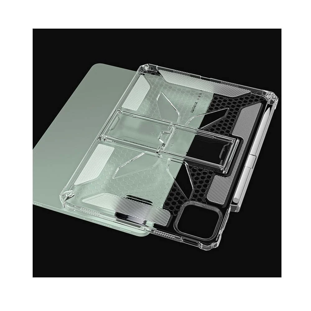 DL3 Mobilak Stand Case for Xiaomi Pad 7 / Xiaomi Pad 7 Pro 2024 11.2 inch Case Shockproof, Thin Slim Lightweight Anti-Yellowing Bumper, Kickstand Cover, with Pencil Holder - Clear