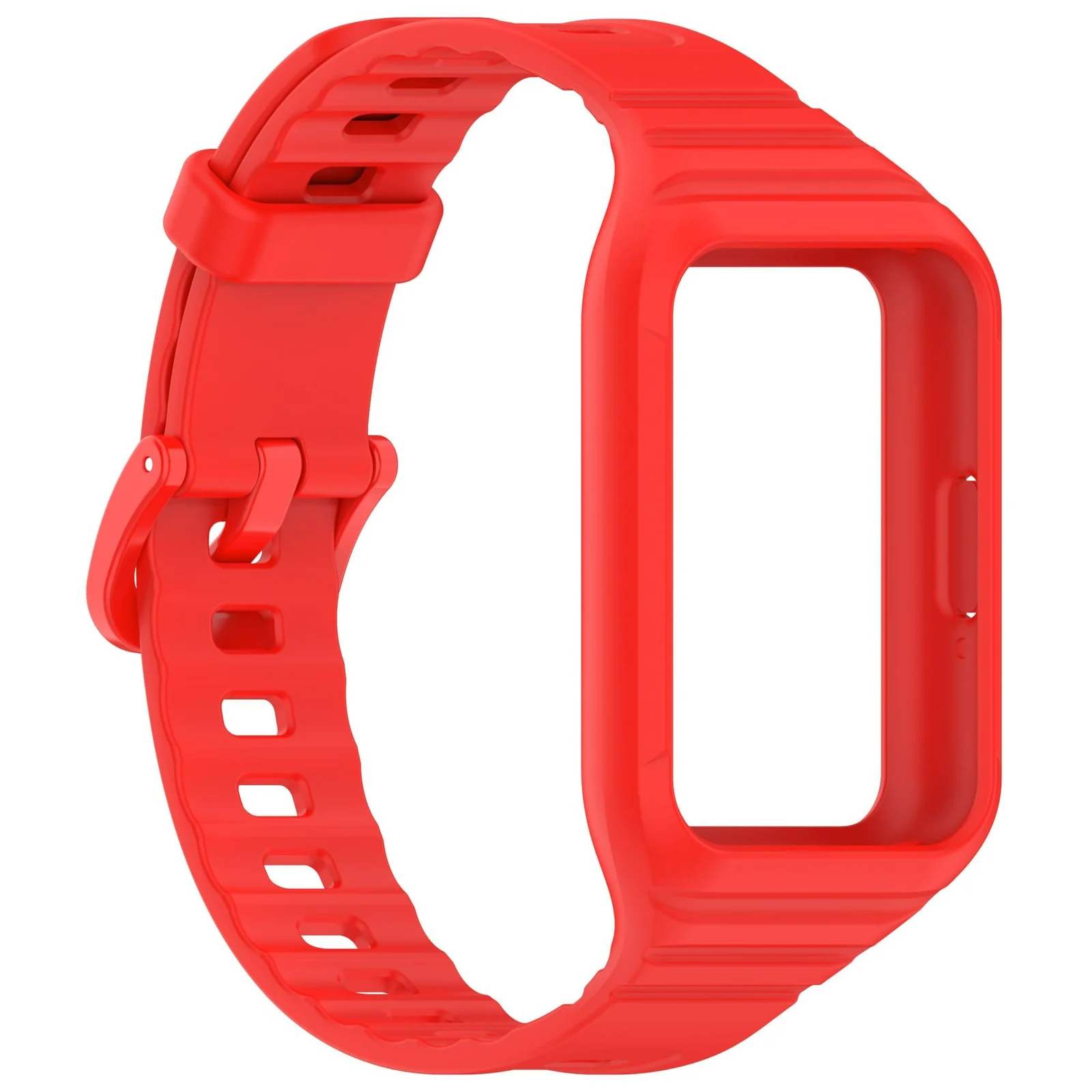 DL3 Mobilak Strap Compatible with Samsung Galaxy Fit 3 SM-R390, Silicone Sport Band Replacement Watchband with Bumper Case for Samsung Galaxy Fit 3, Adjustable Wristband - Red