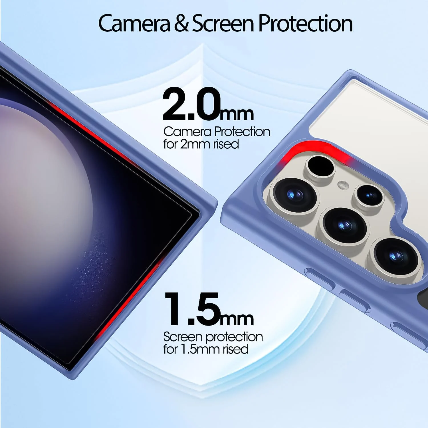 DL3 Mobilak Clear TPU Case for Samsung Galaxy S24 Ultra, Compatible with MagSafe accessories, Camera protection, Shock-absorbing protection - Sierra Blue